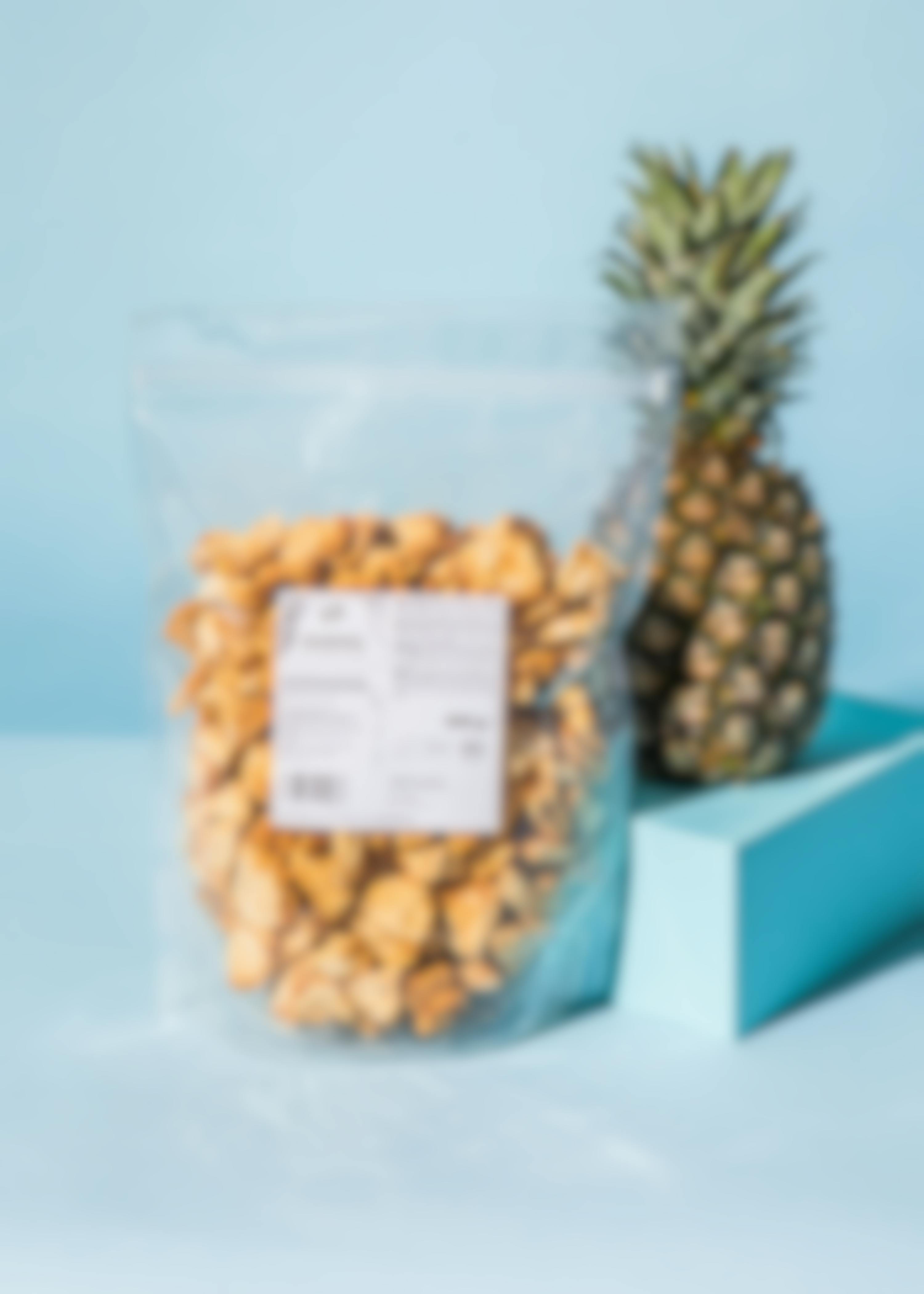 Organic puffed pineapple chunks 500g