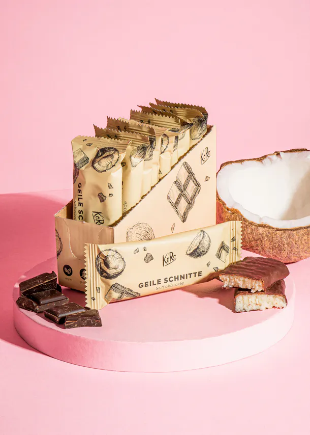 Barre à la noix de coco et au chocolat bio, lot de 10 barres de 30 g