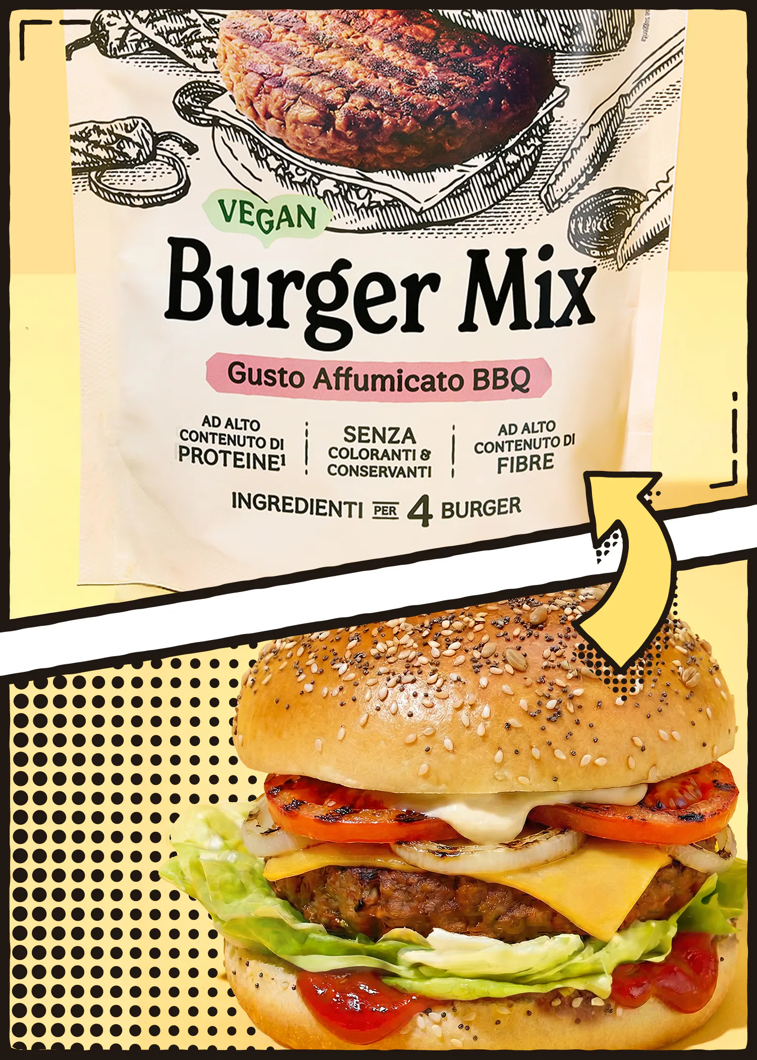 Mix per burger vegan al gusto BBQ “KoRo x Altrofood” | 120 g hover