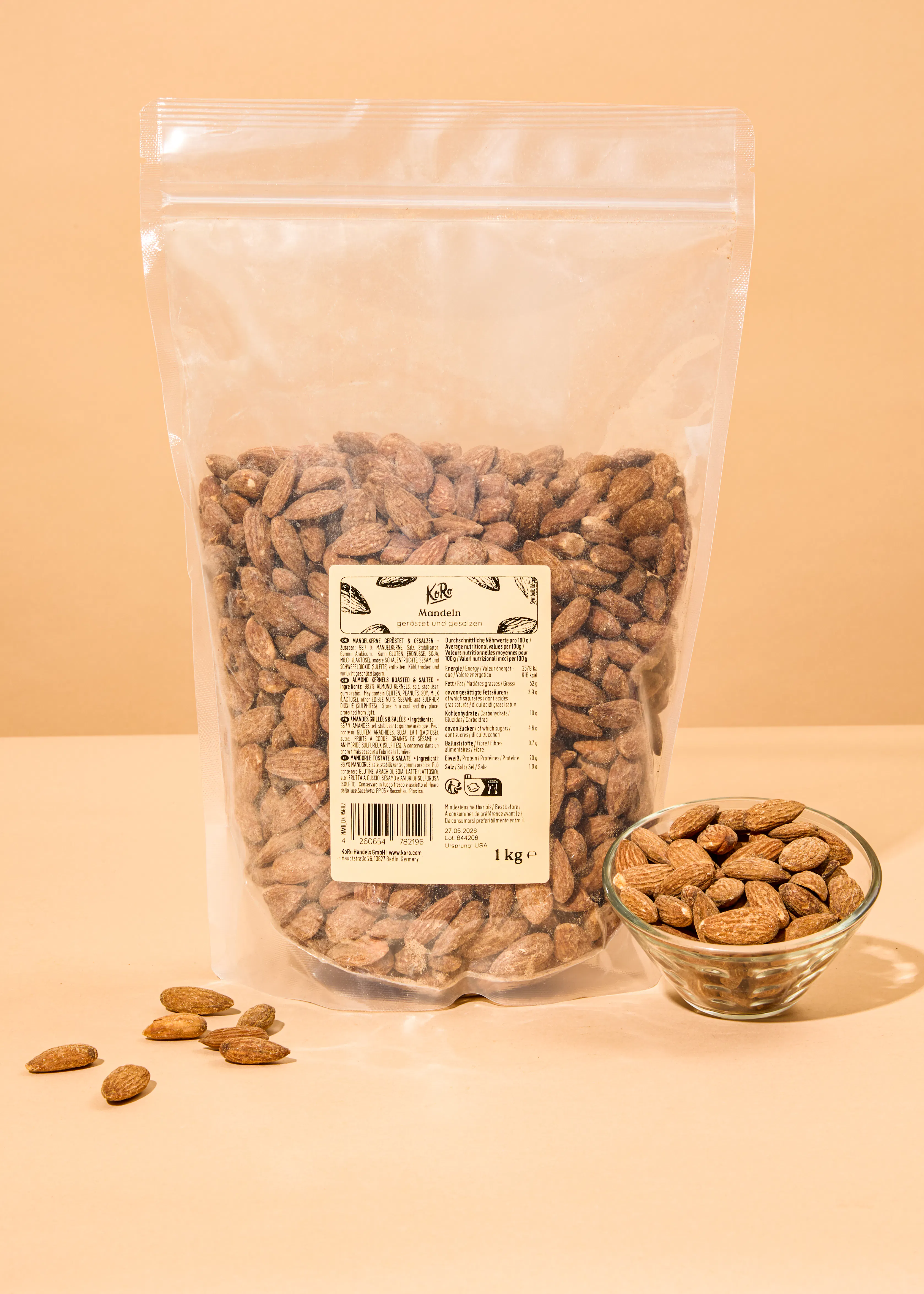 Amandes grillées et salées 1 kg