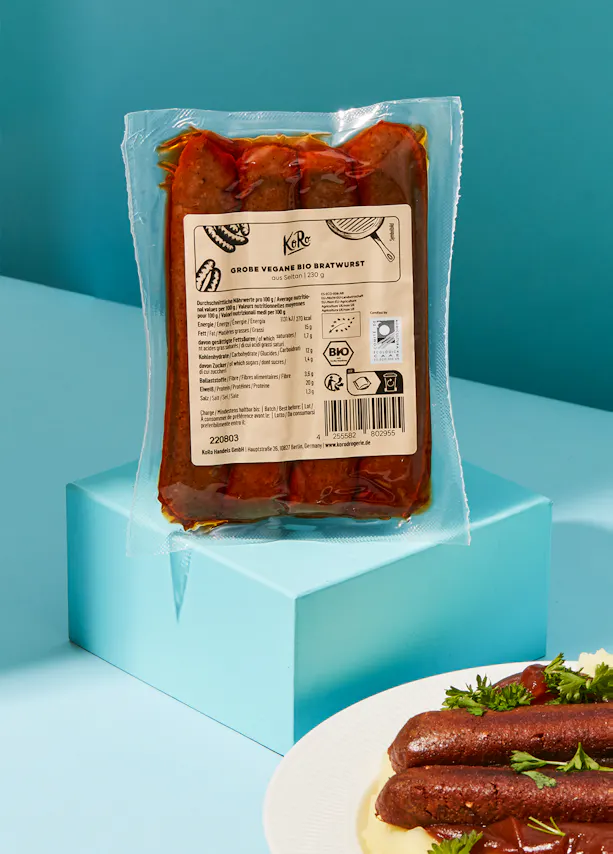 Saucisses de seitan "bratwurst" vegan bio 230 g