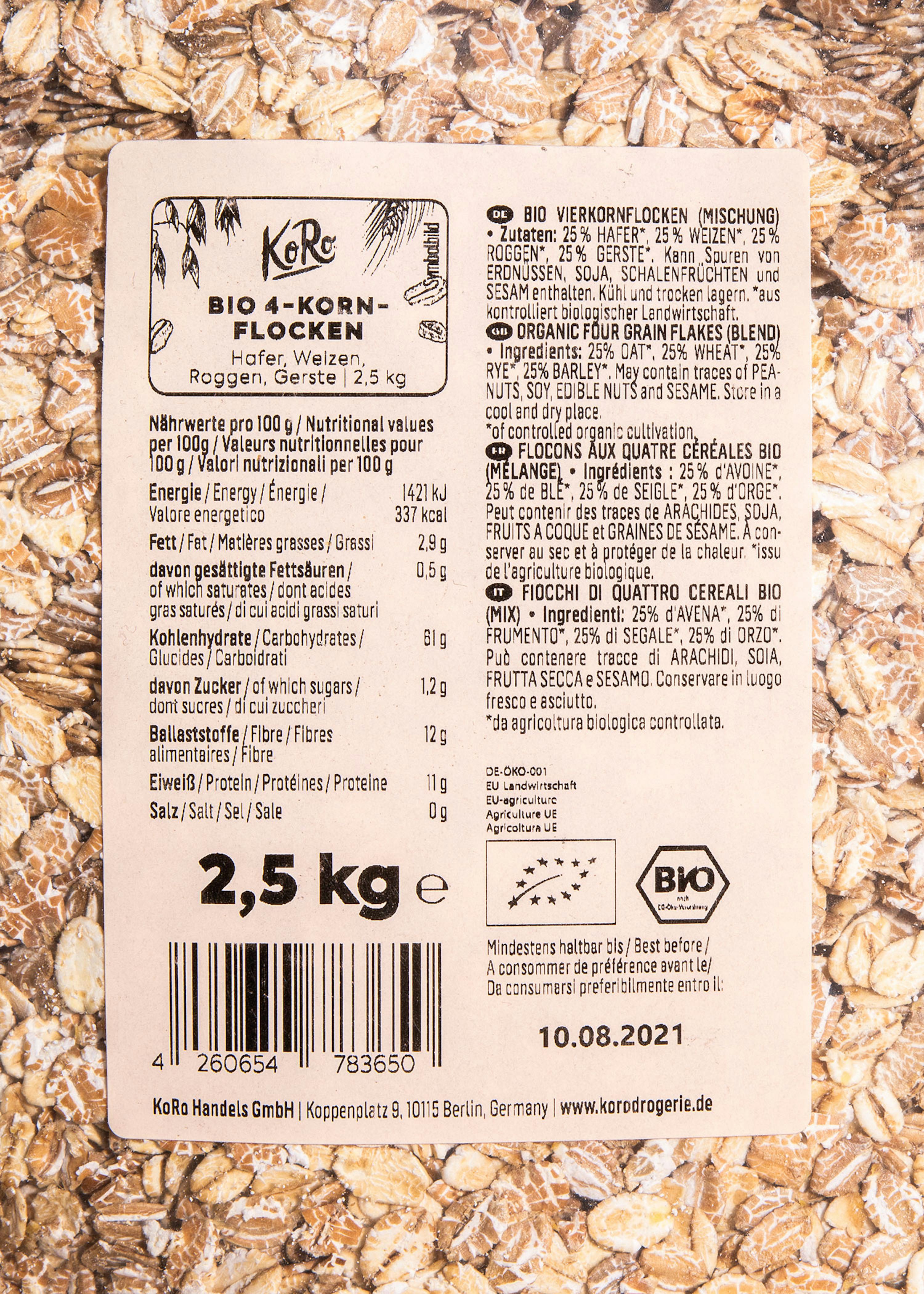 Flocons 4 céréales Bio - 250 g