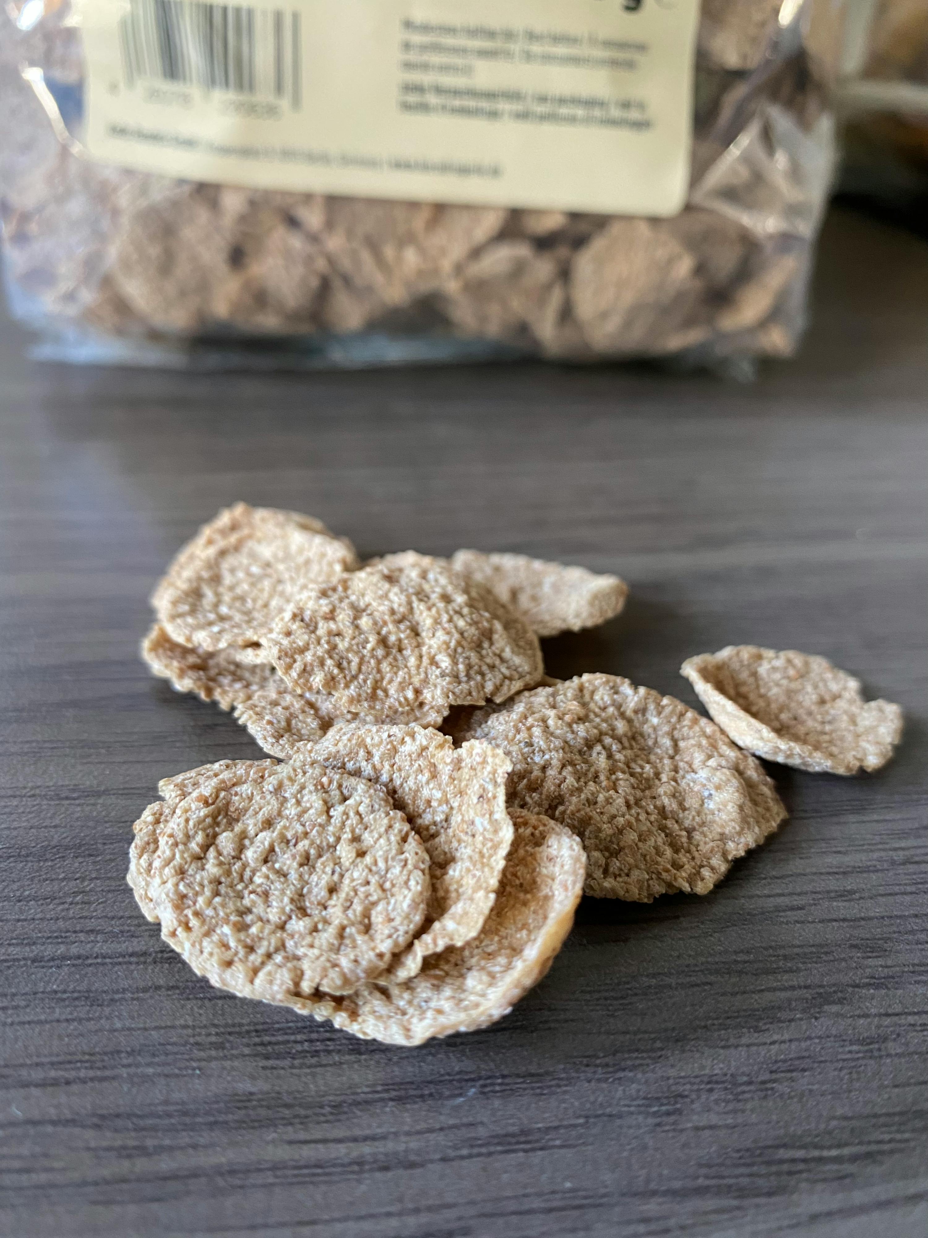 a bag of cereal with a barcode on it