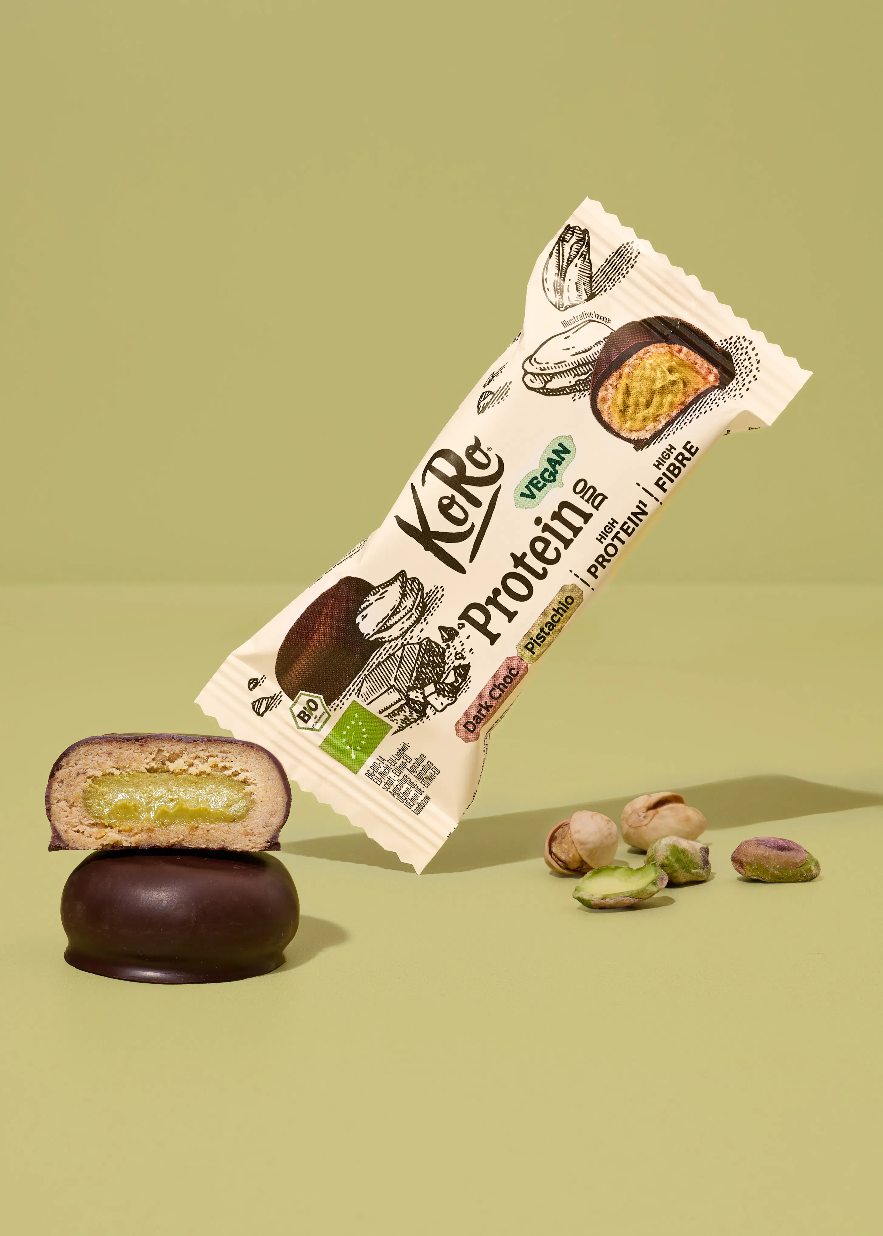 Duo protéiné choc noir et pistache bio | 2 × 20 g