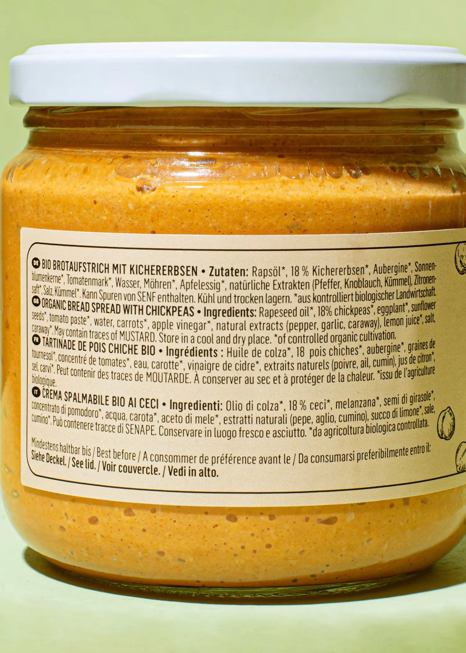 Økologisk kikærte smørepålæg 380 g