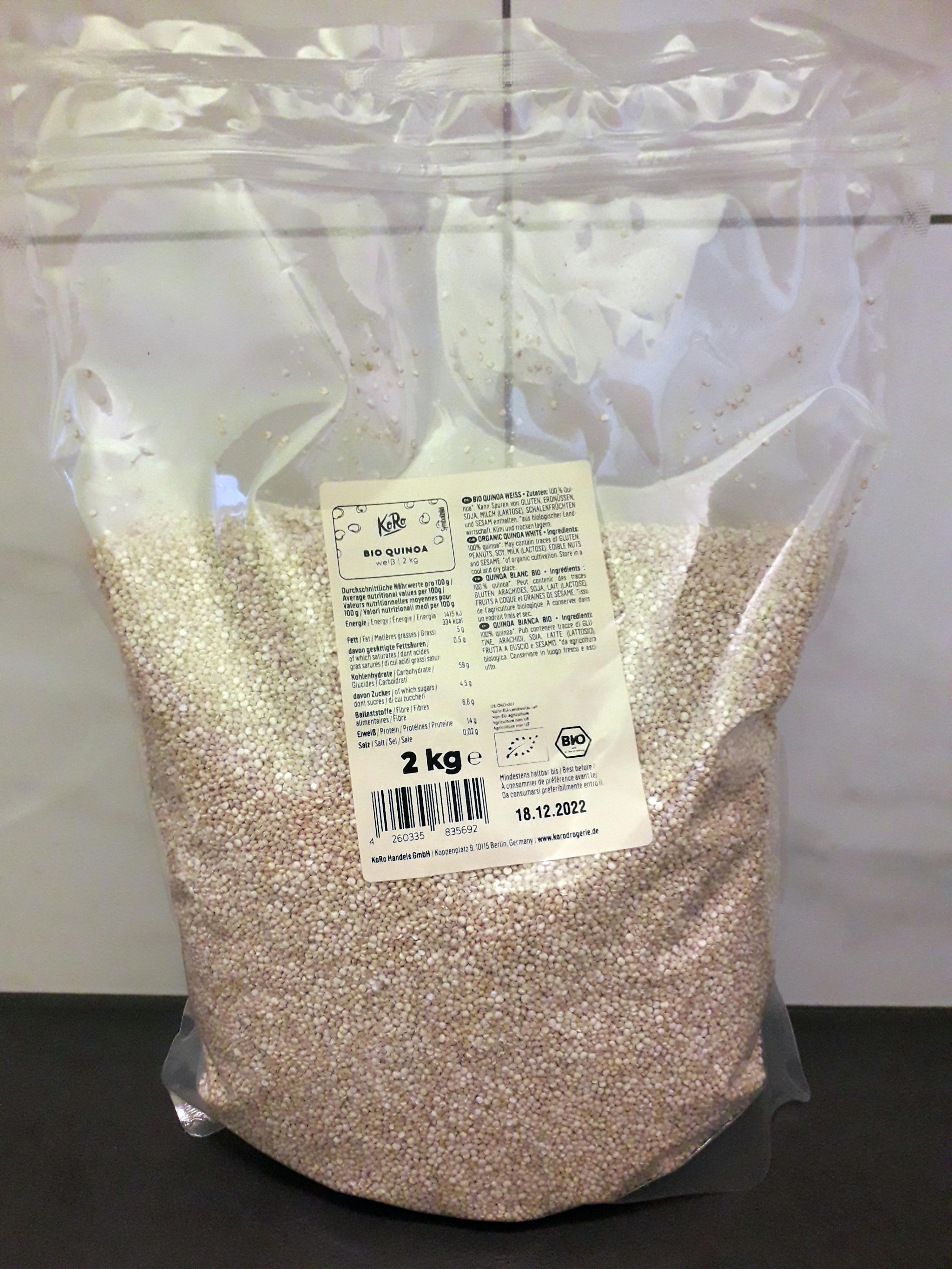 eine Plastiktüte mit einem Gewicht von 2 kg