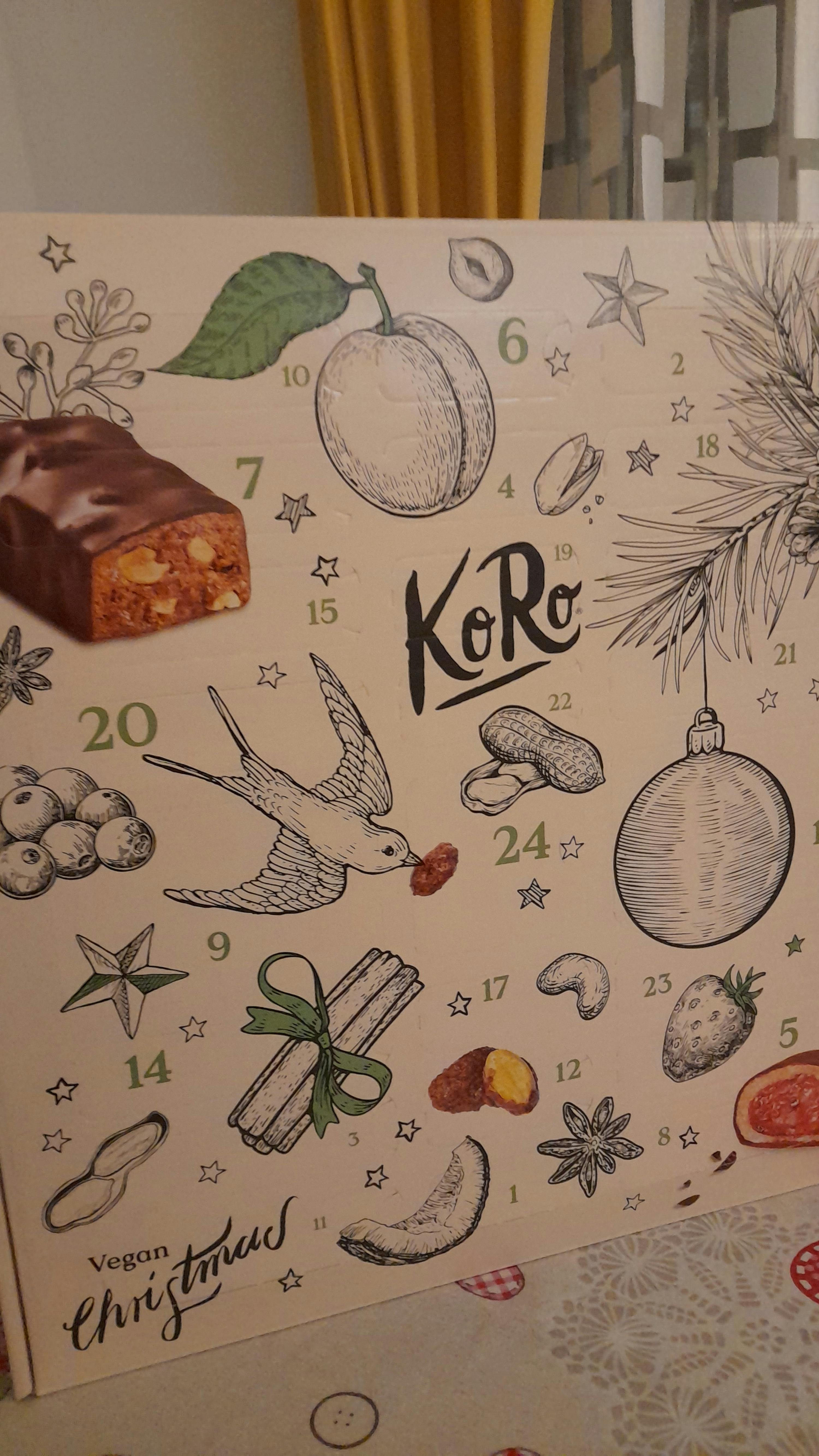 un calendario dell'avvento con un bar di cioccolato