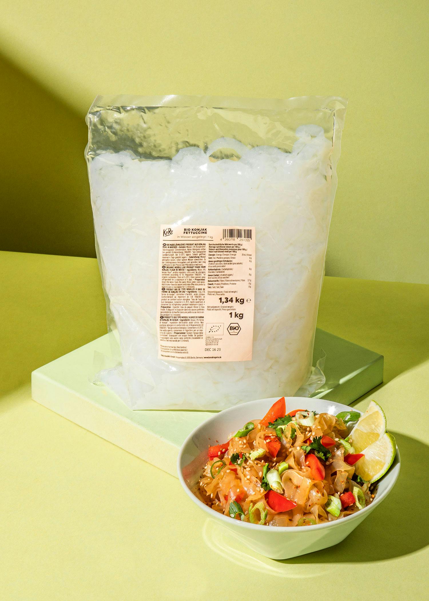 Nouilles de konjac bio 1 kg - Faible teneur en calories