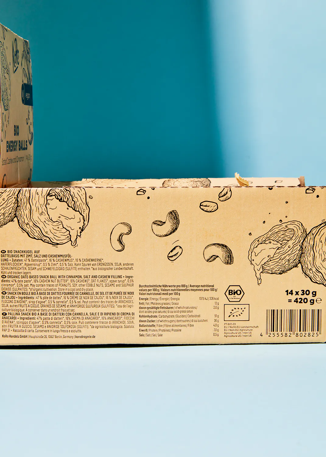 Energy Ball noix de cajou-cannelle bio 14 x 30 g