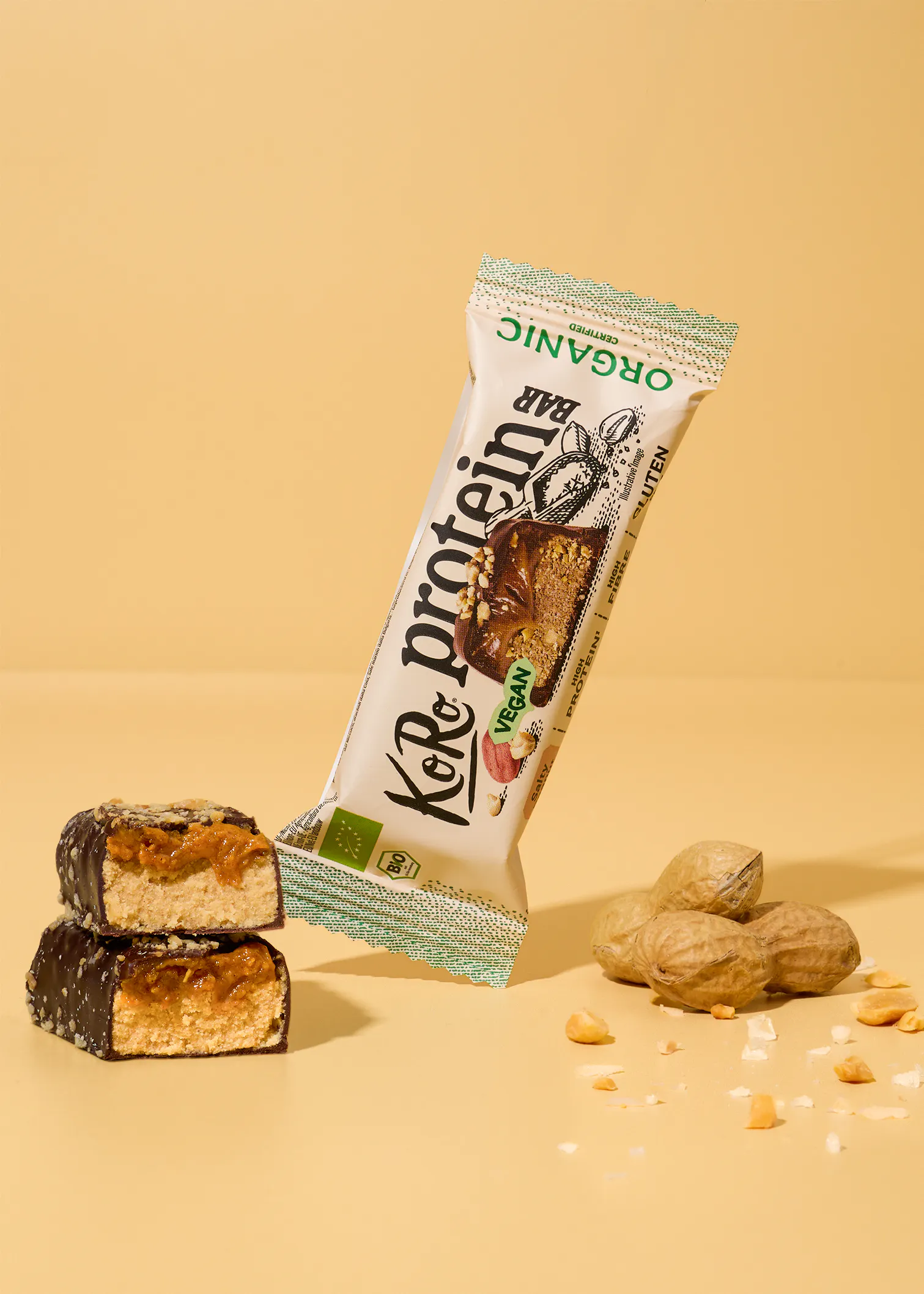 Barre protéinée vegan à la cacahuète salée bio | 45 g