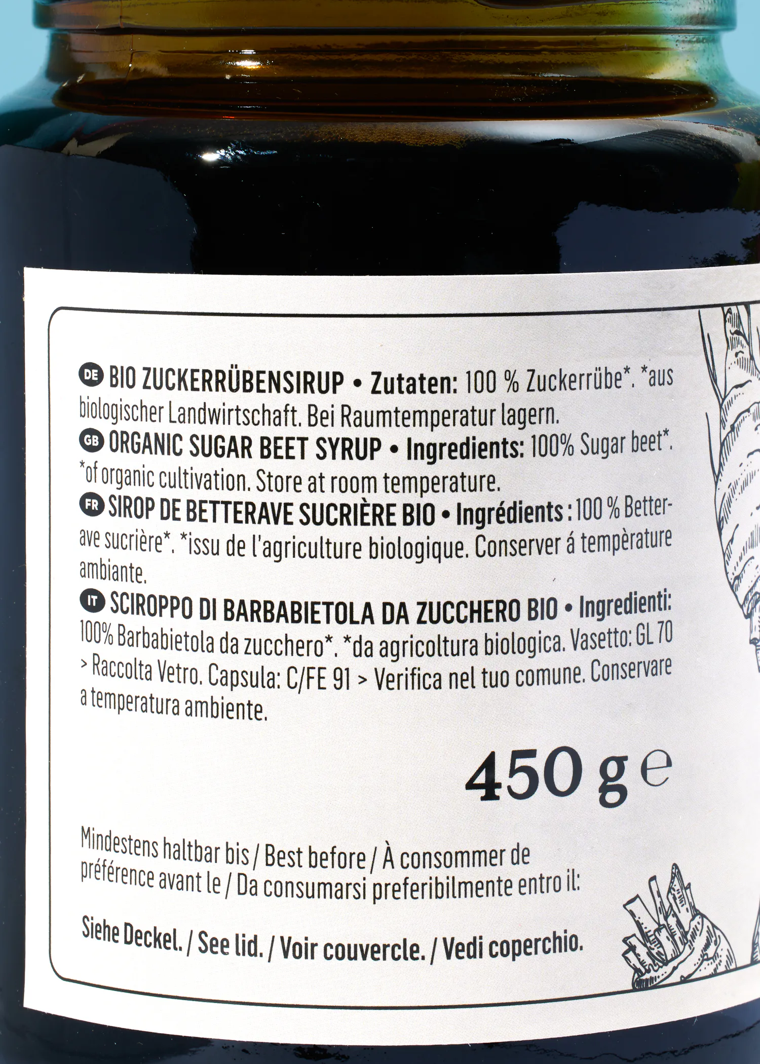 a jar of organic sugar beet syrup contains 450g