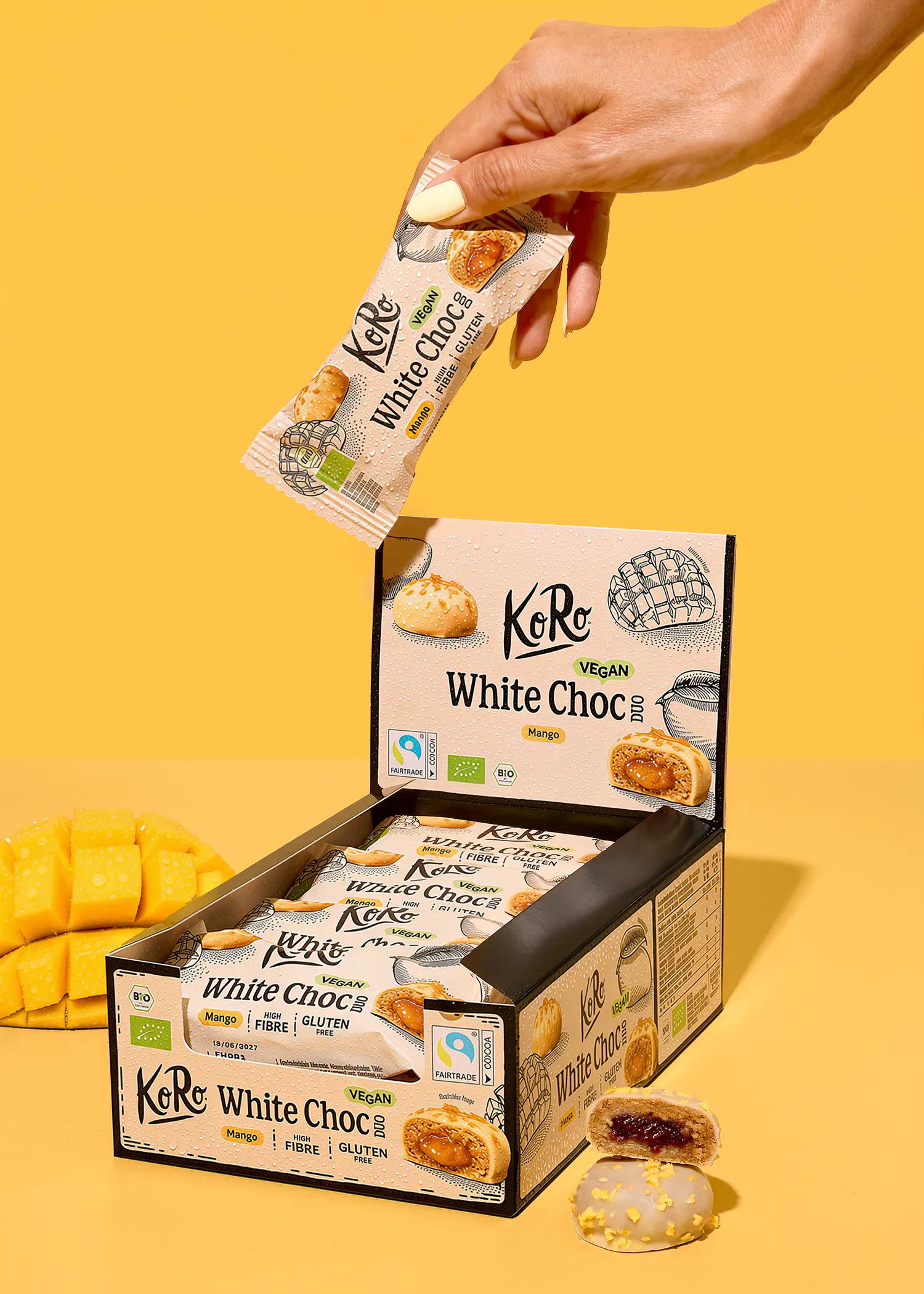 Bio White Choc Duo Mango | 12 x 2 x 20 g