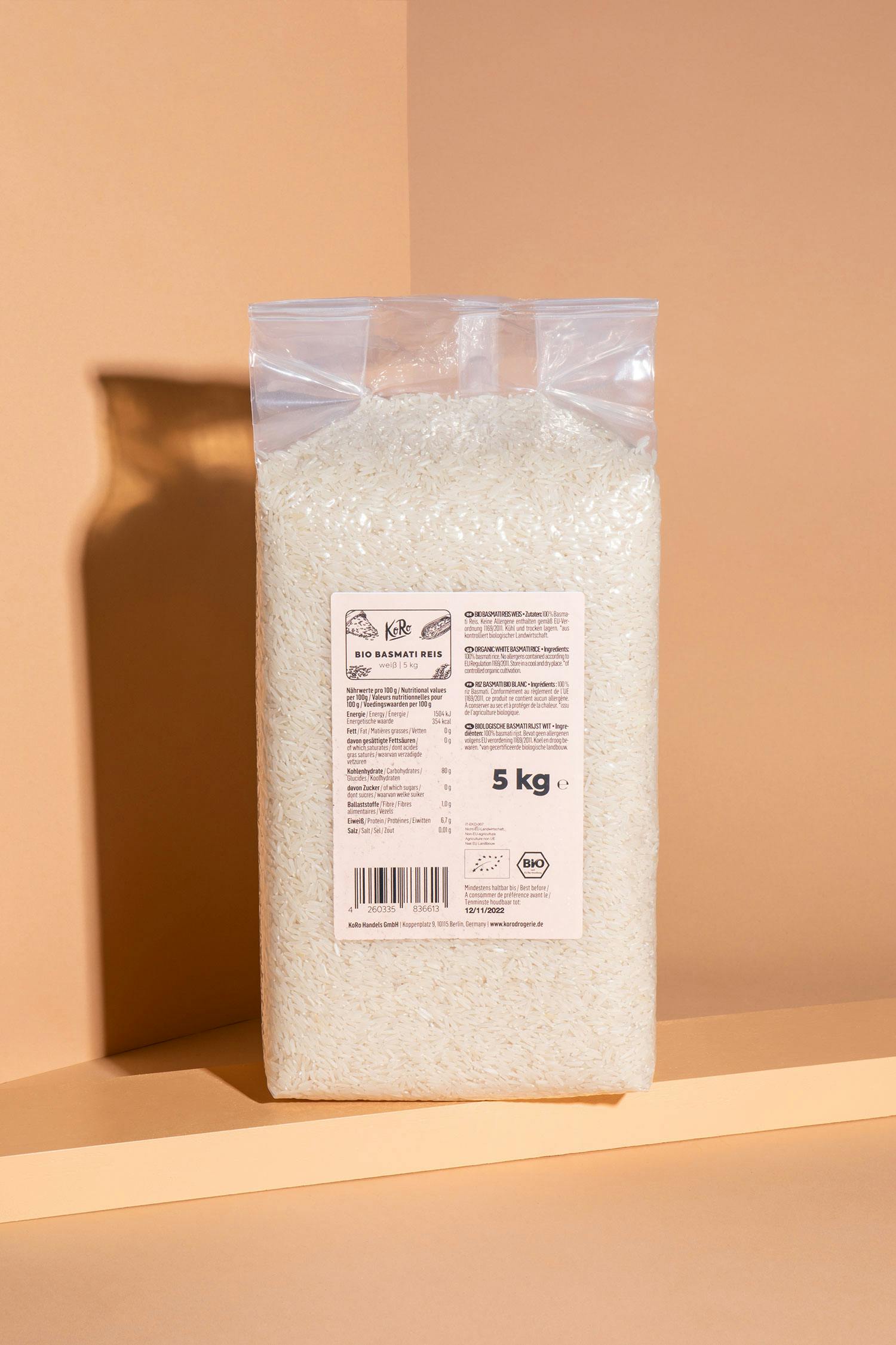 Riz basmati blanc bio 5 kg
