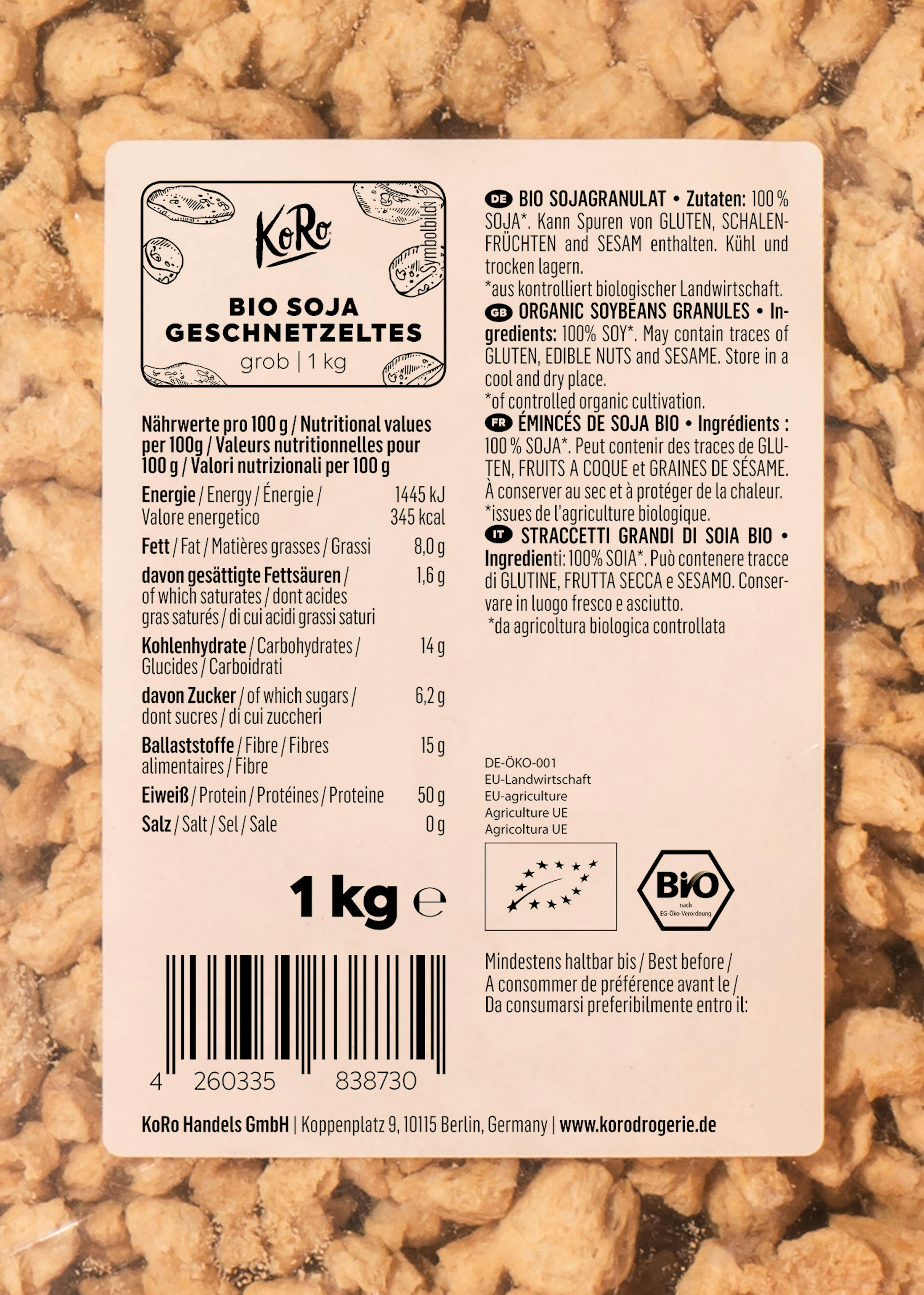 KoRo - Soja crispies (58%) au cacao 1 kg : : Epicerie