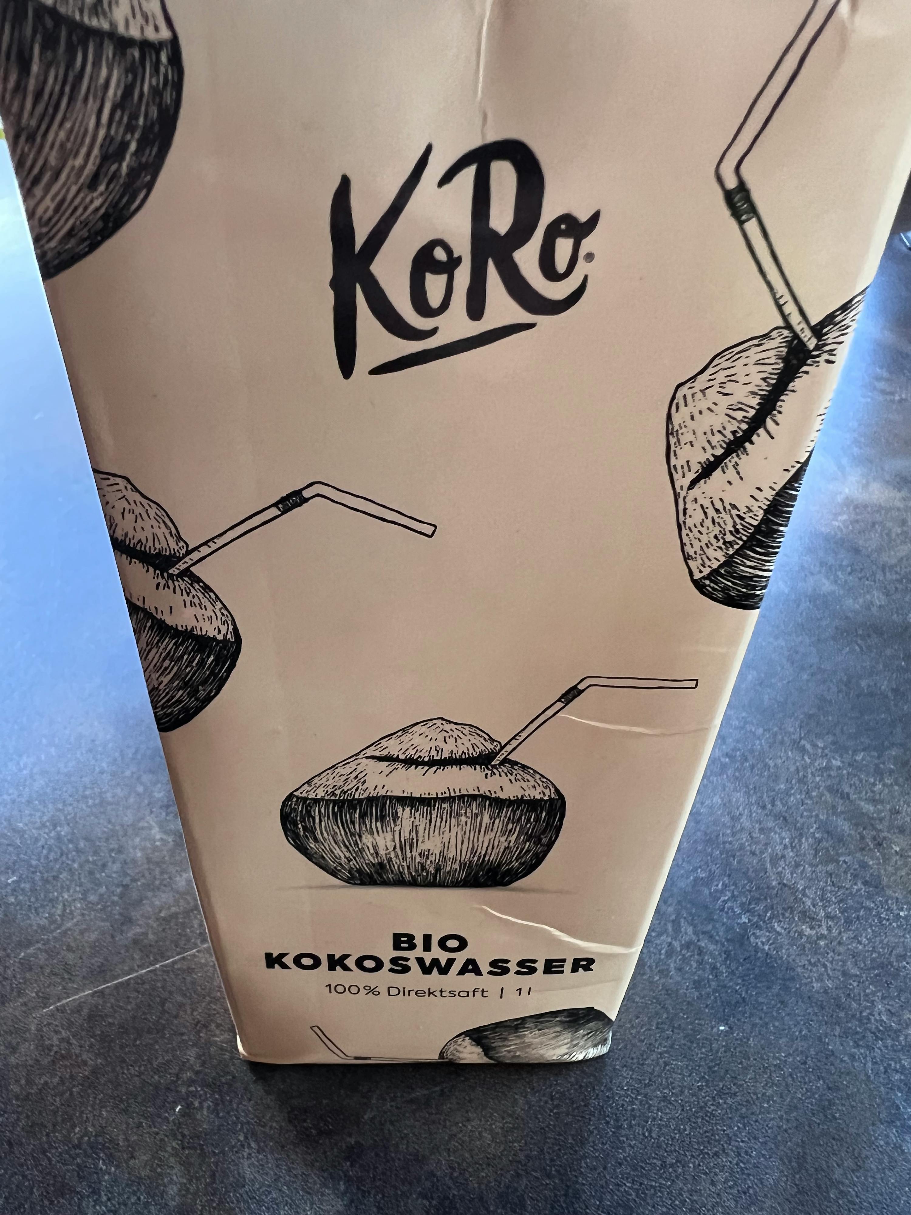 a box of bio kokoswasser sits on a counter