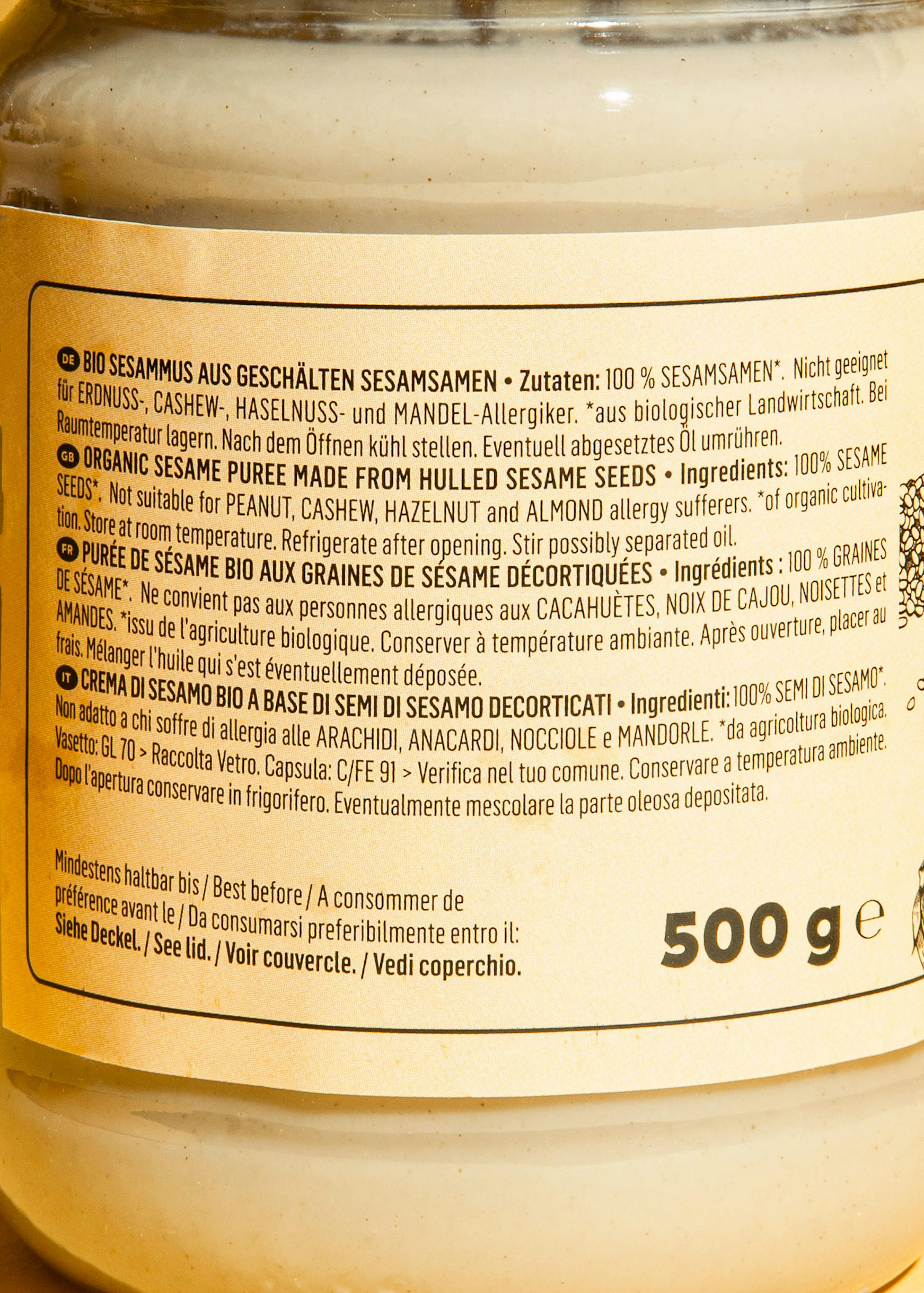 4260718295907 - Weißes Bio Tahini 6 x 500 g