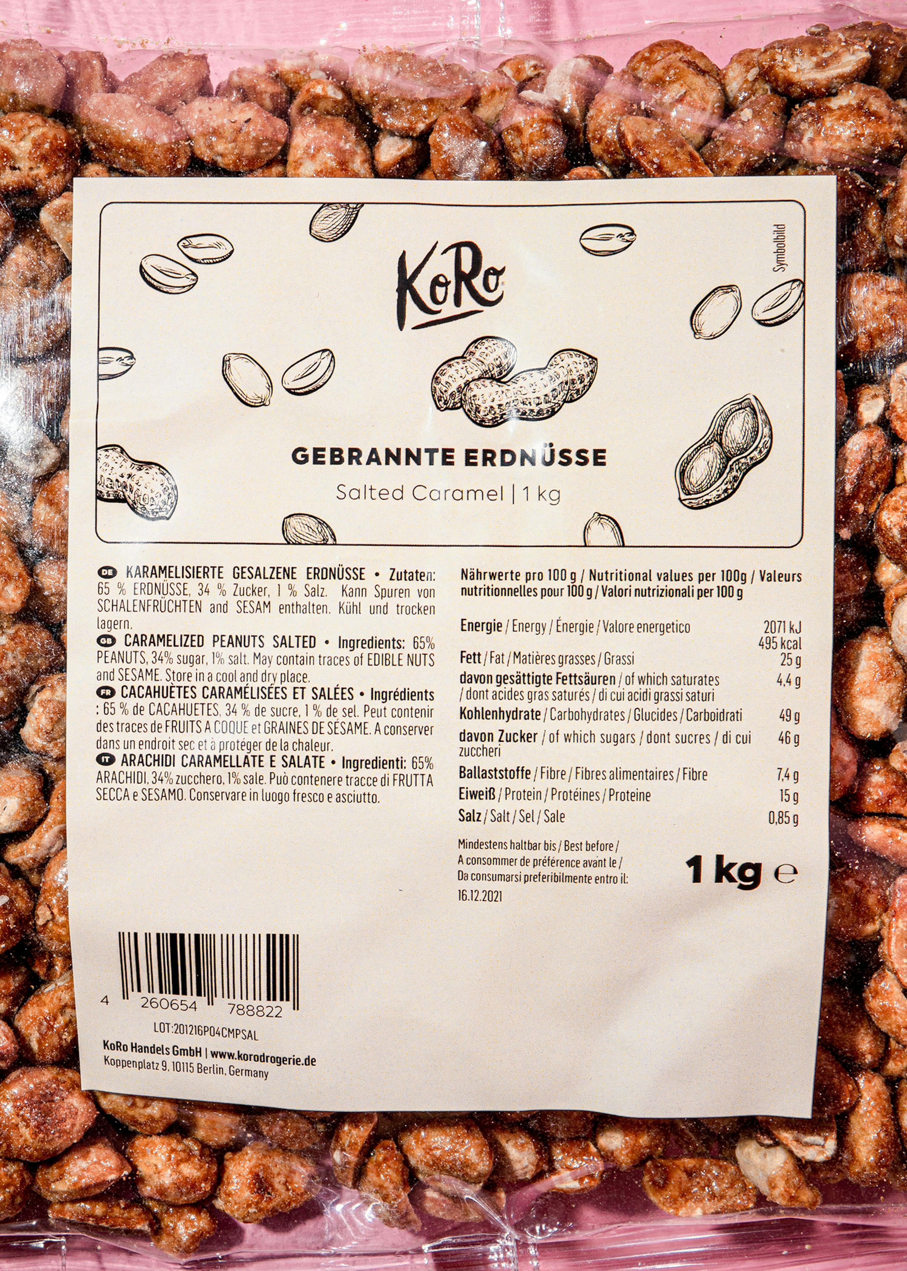 Cacahuètes grecques caramélisées au sésame et au miel 220 g