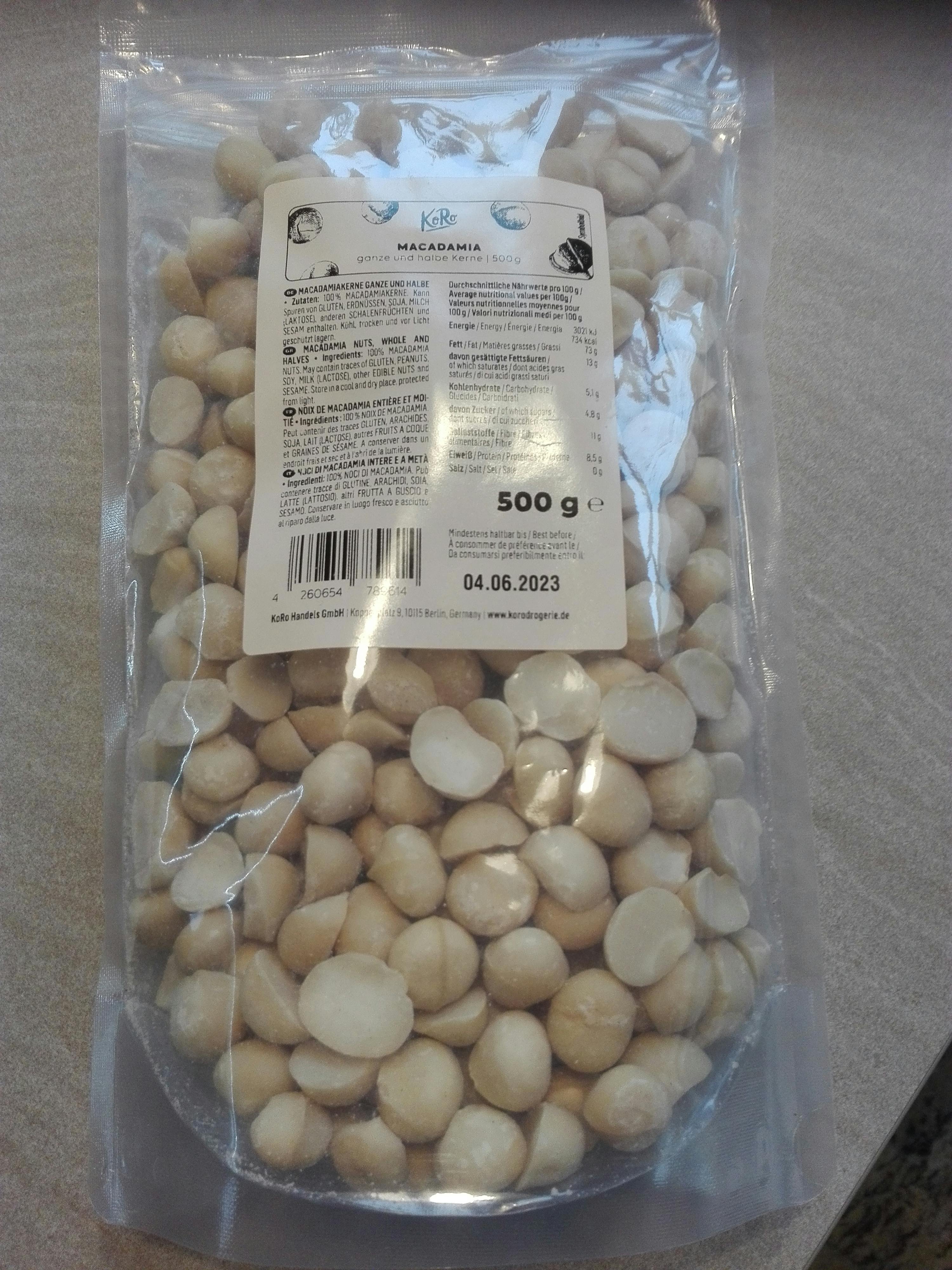 Noix de macadamia, sans coques, non décortiquées, 1 kg, sac