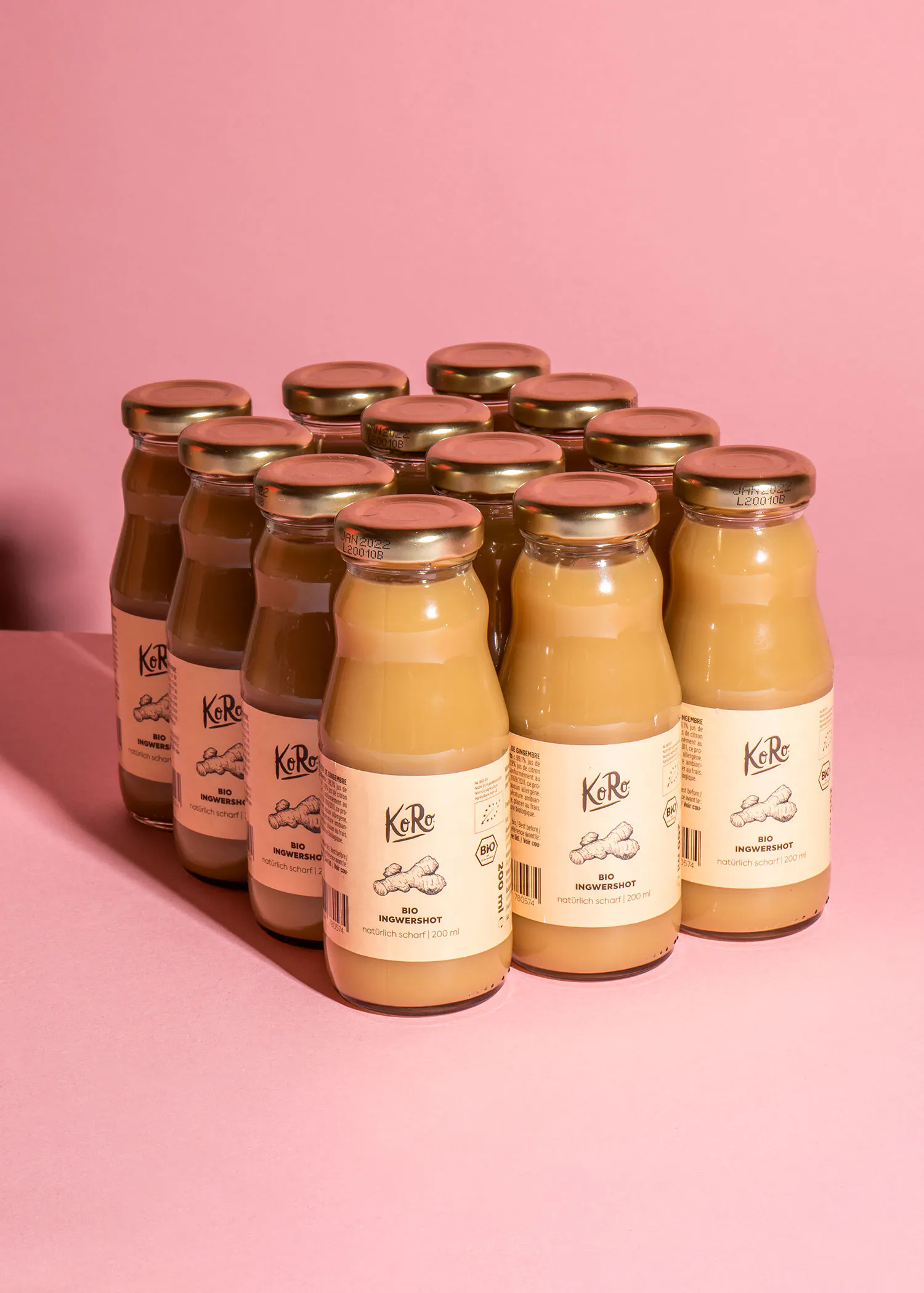 several jars of peanut butter are lined up on a table