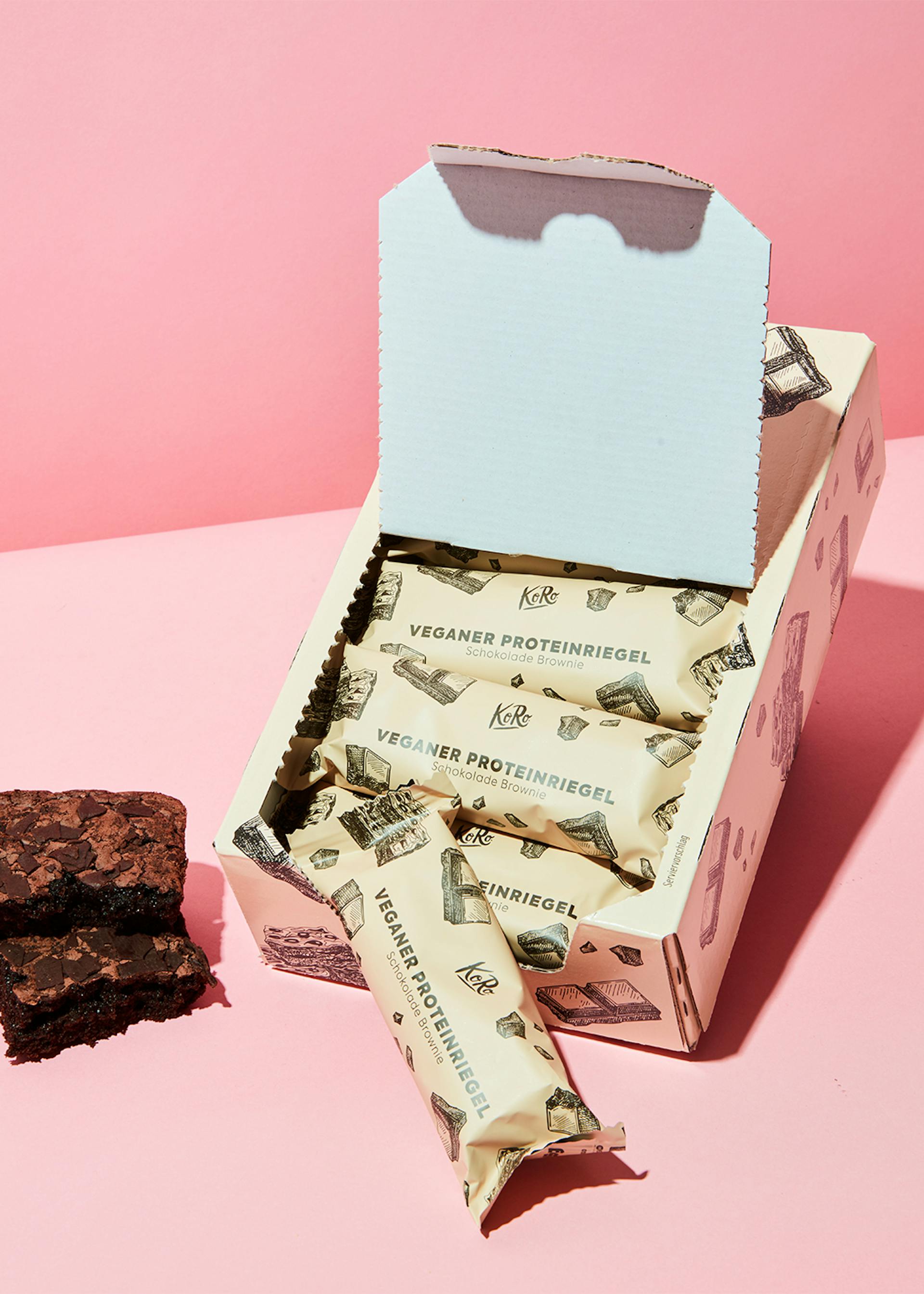 Veganer Proteinriegel Schokolade Brownie 15 x 55 g