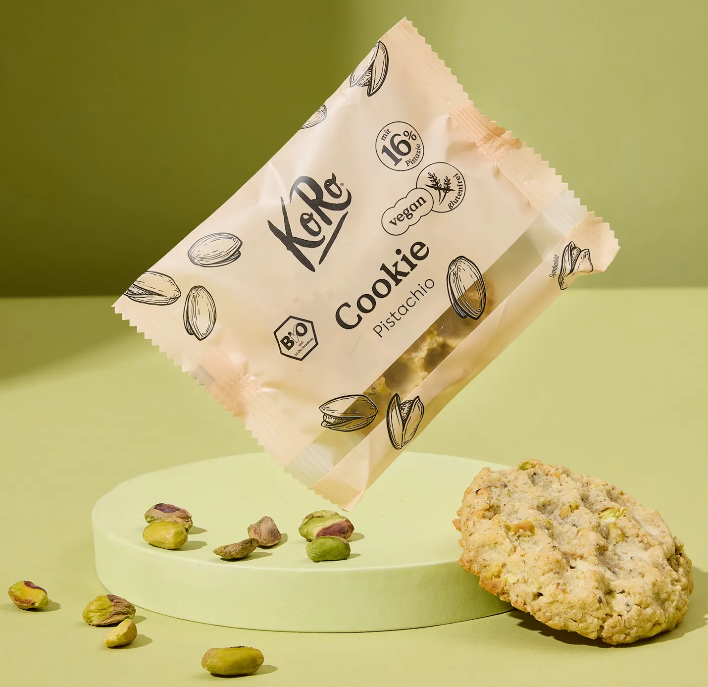 eine Kekseverpackung mit der Aufschrift Kekse pistachio