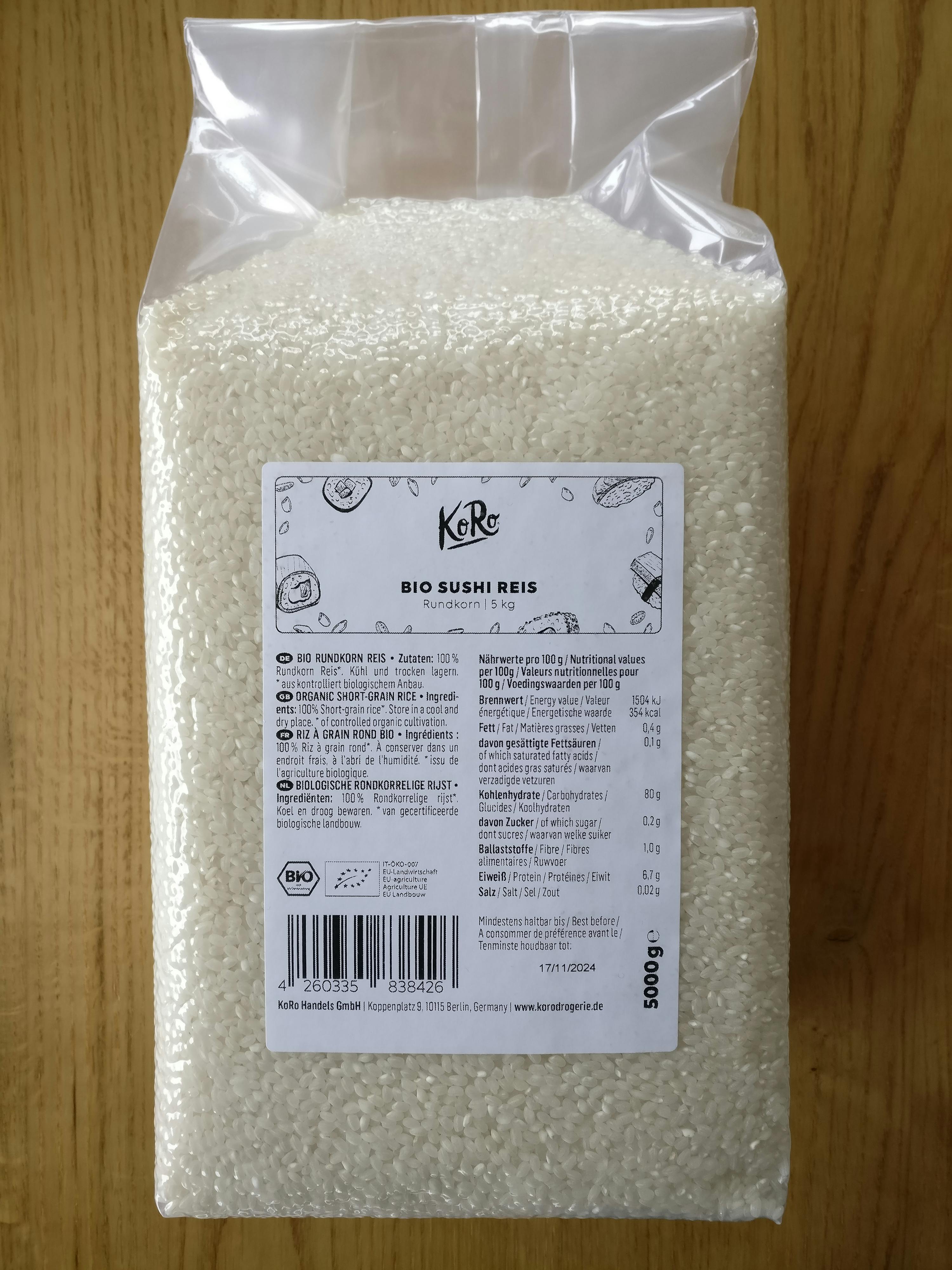 Achetez notre riz à sushi bio 5 kg