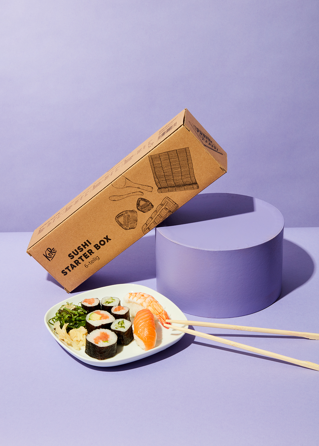 Gratis Cucchiaio per Riso Wasabi Nori Gari Ginger Set Sushi Starter 7 Pezzi 