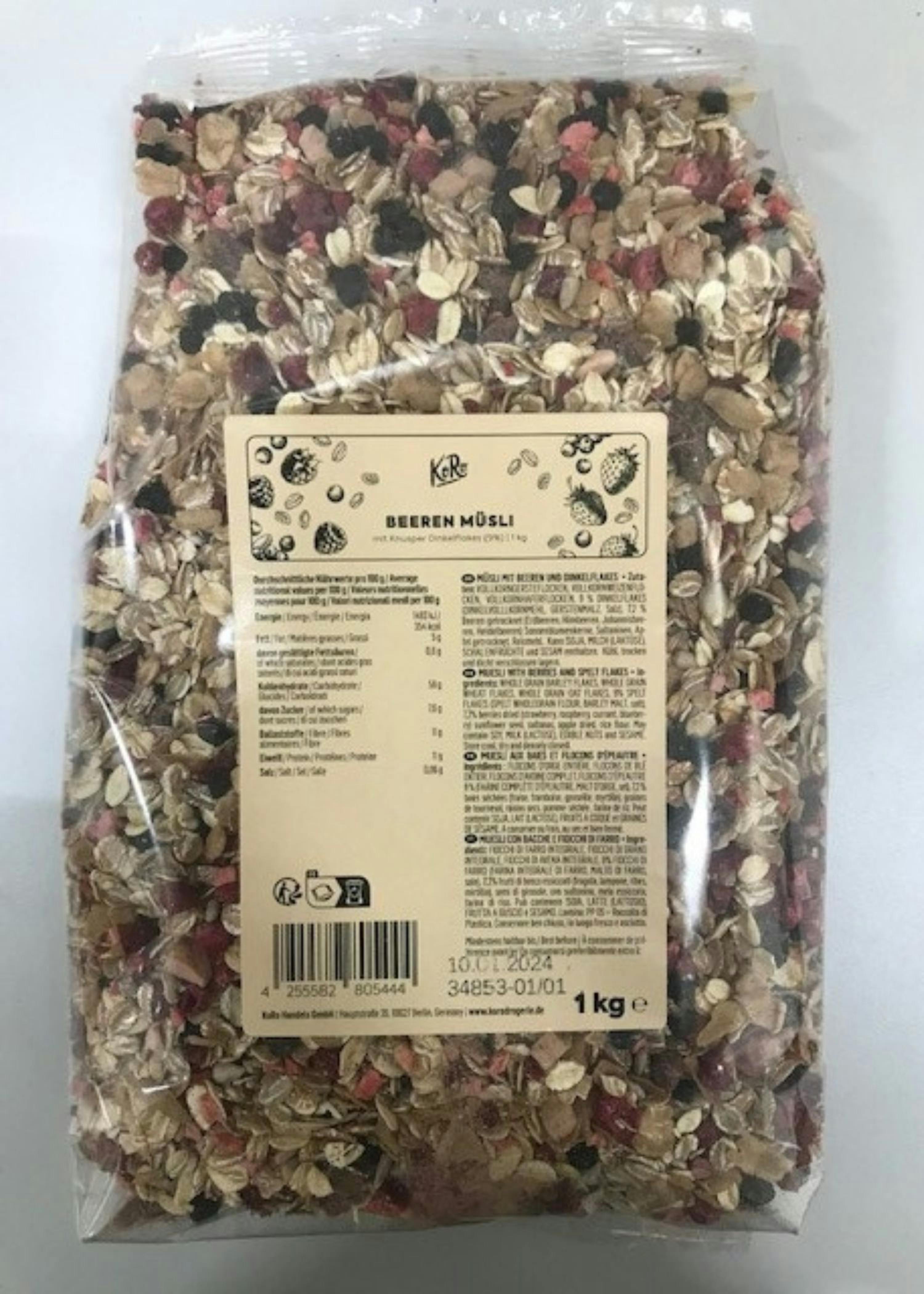 Muesli aux fruits rouges et flocons d'épeautre 1 kg | KoRo France