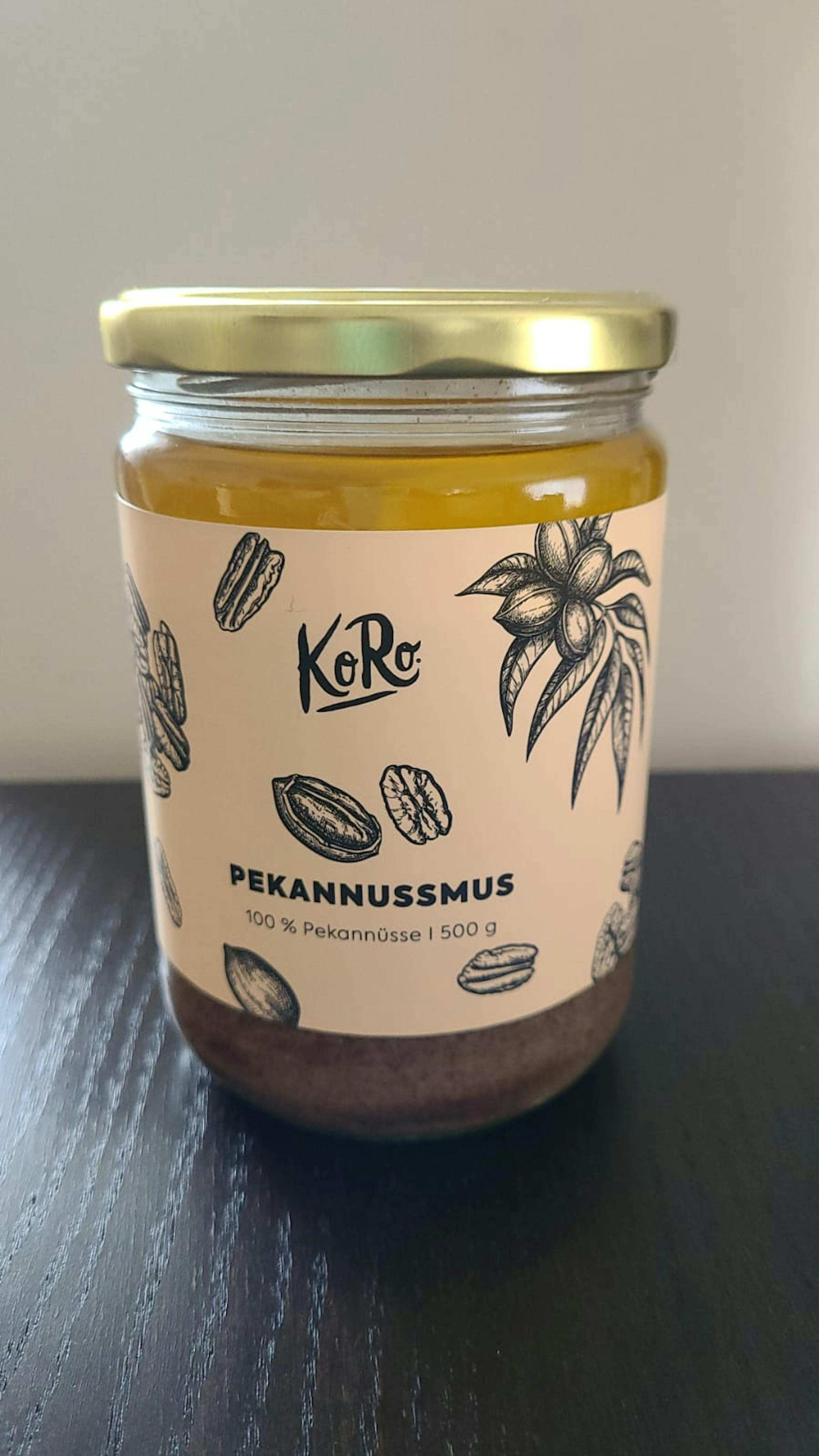 a jar of pecannussmus 100 % pekannüsse i 500 g