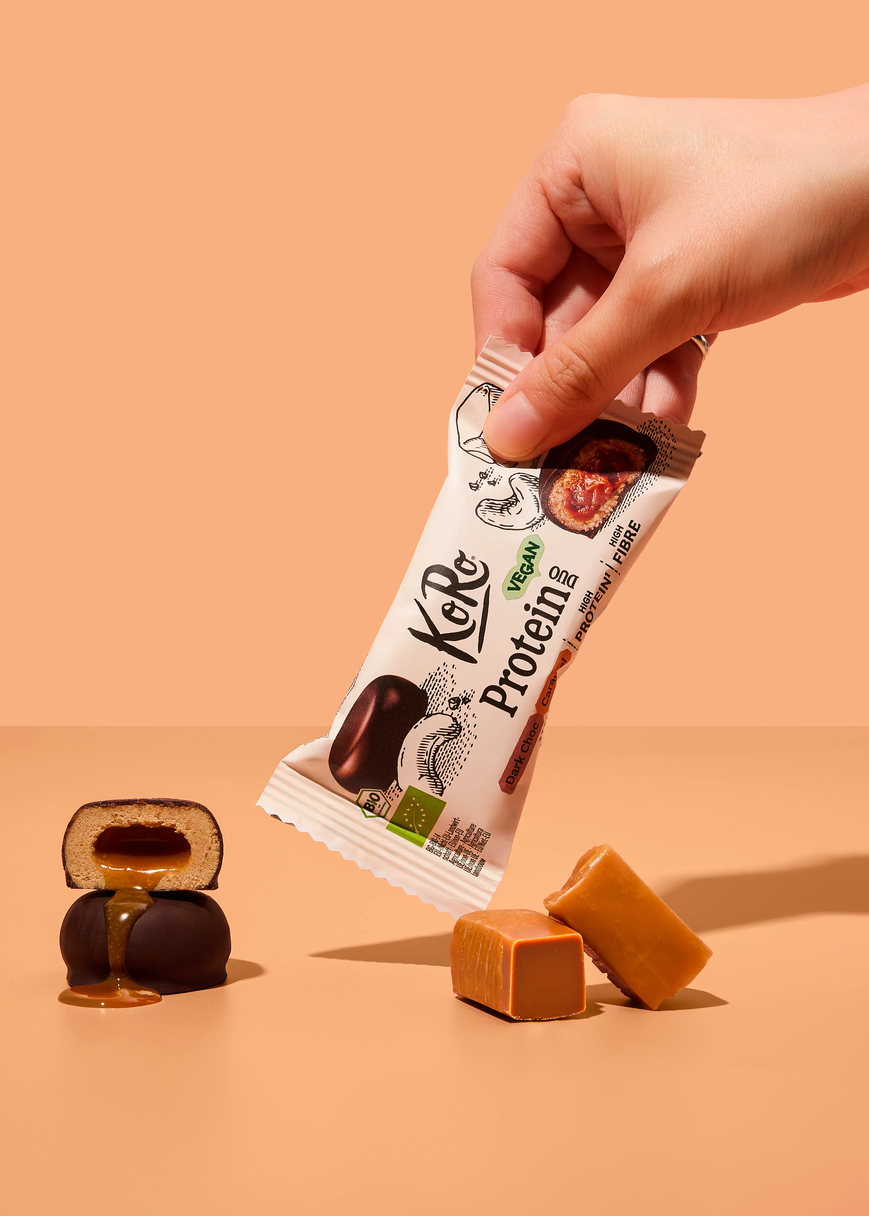 Duo protéiné choc noir et noix de cajou saveur caramel bio 2 x 20 g