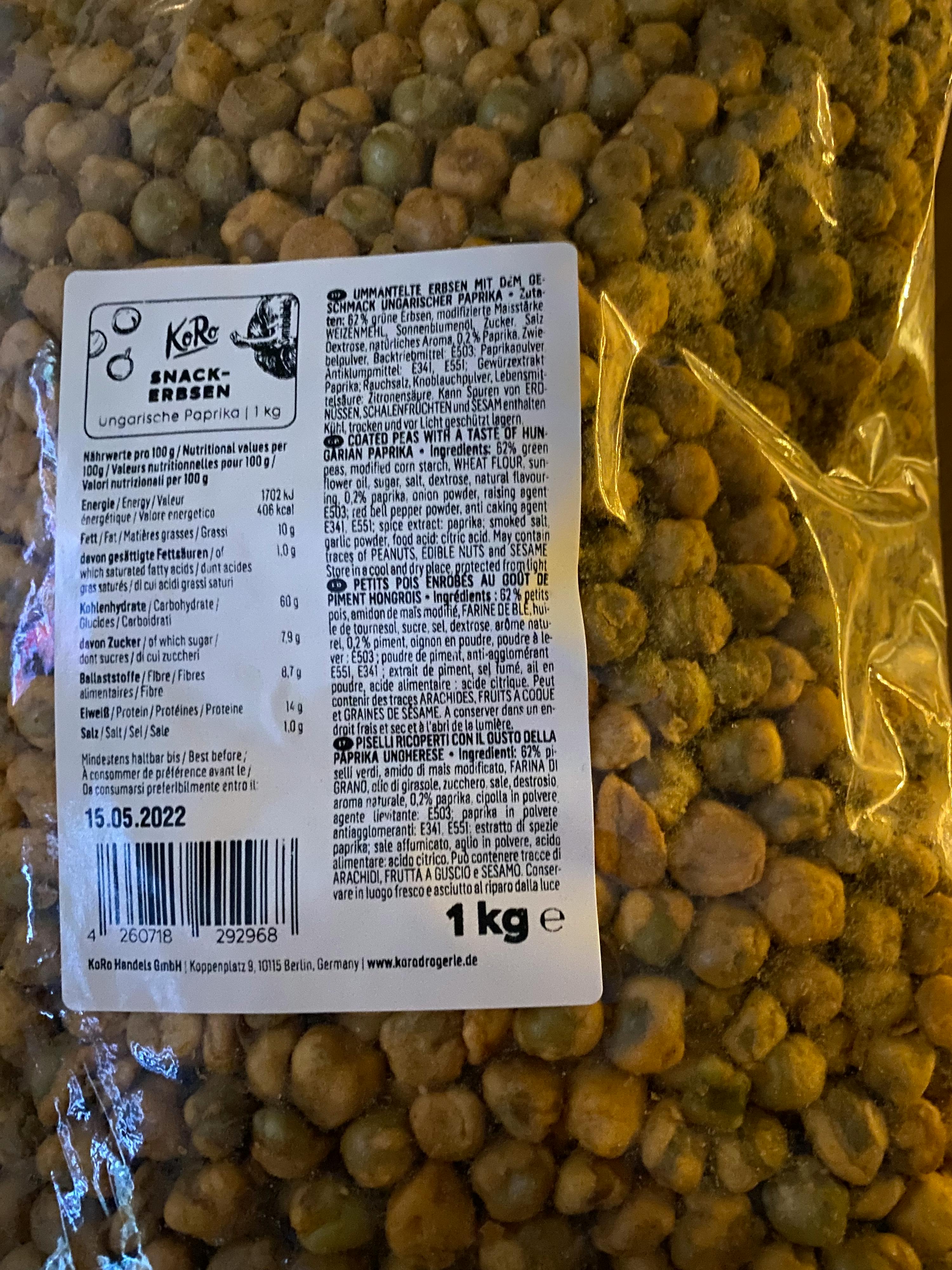 un sacchetto di fagioli con un etichetta che dice 1 kg