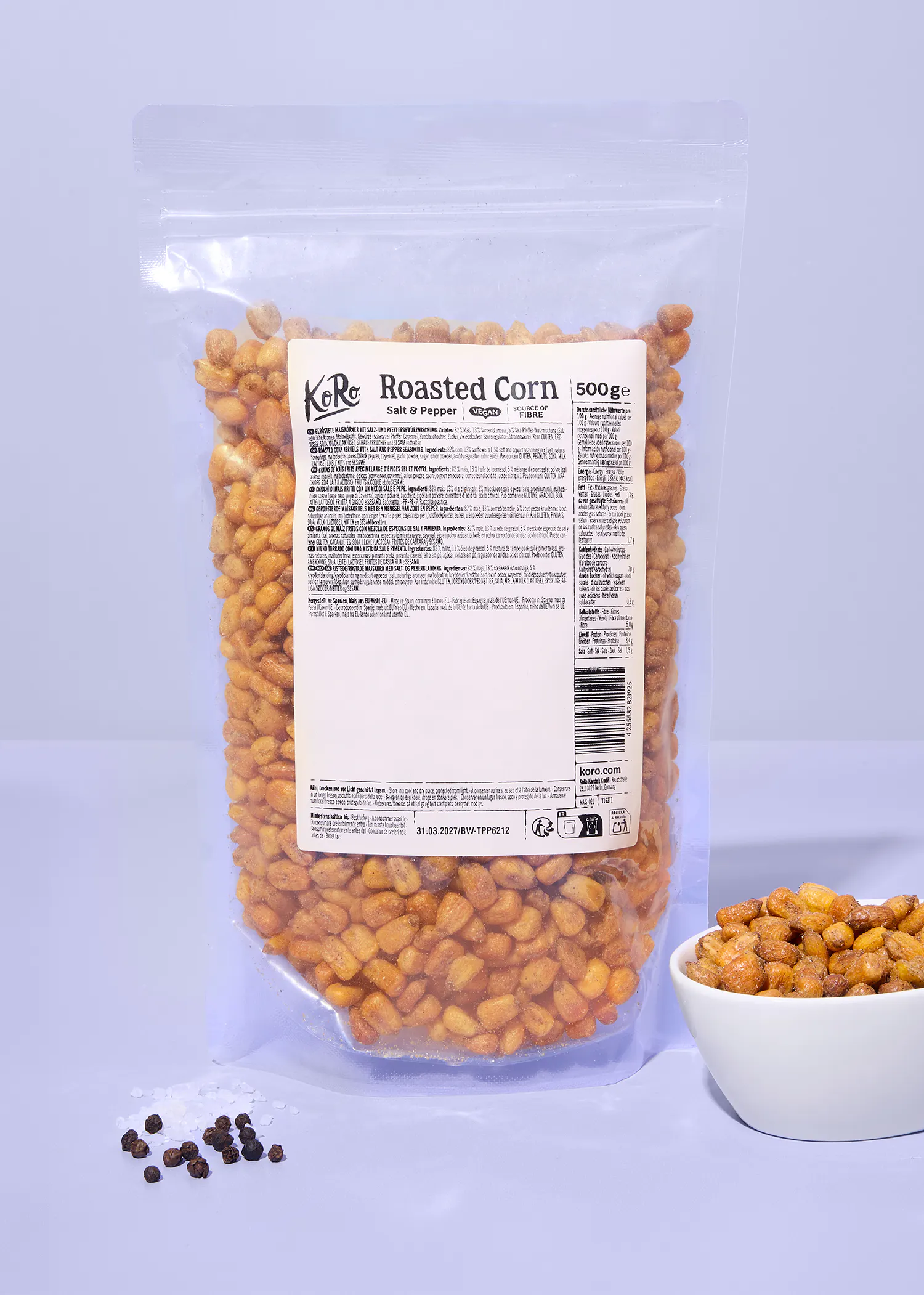 Geröstete Maiskörner mit Salz und Pfeffer | 500 g