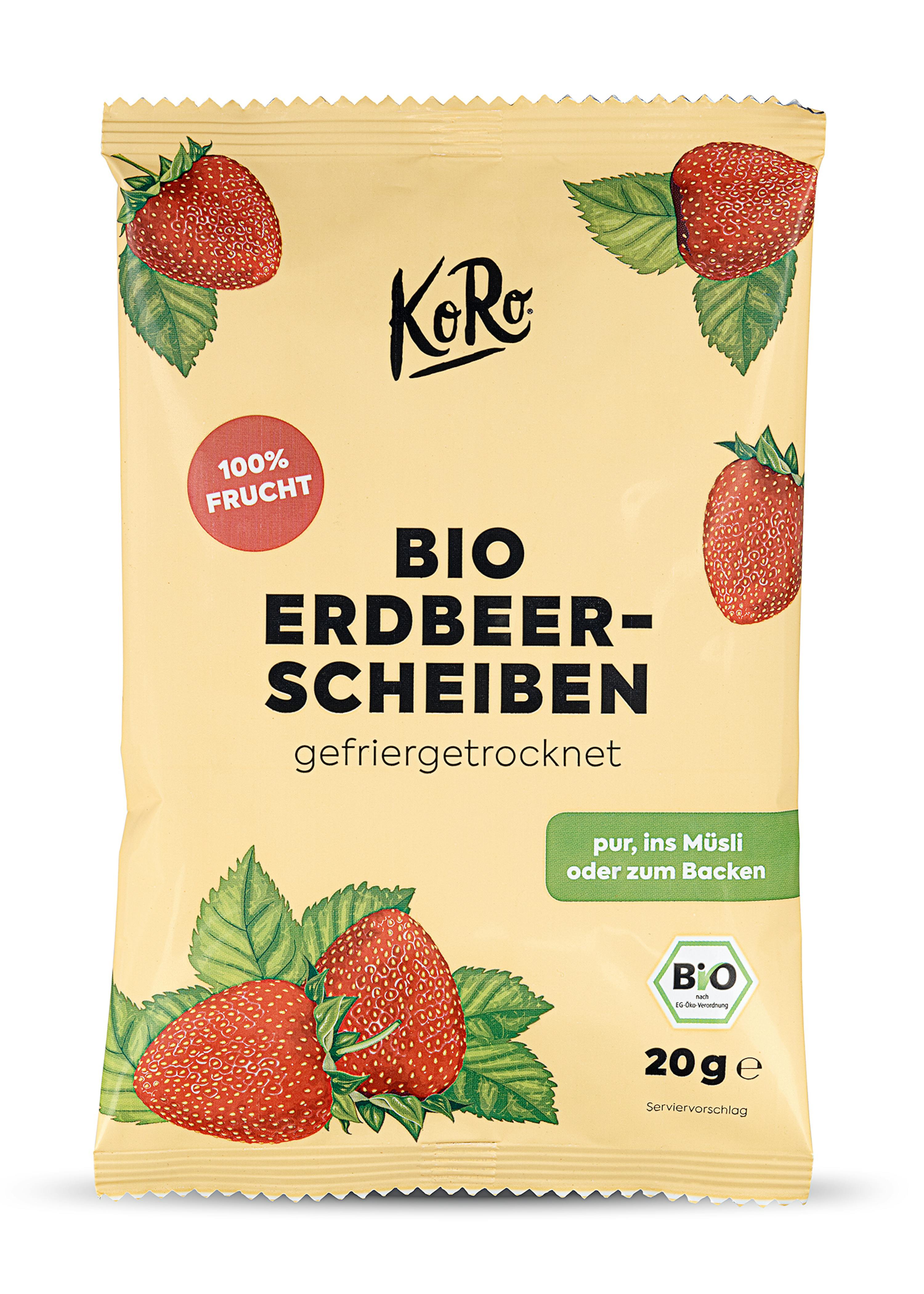 Gefriergetrocknete Bio Erdbeerscheiben 6 g