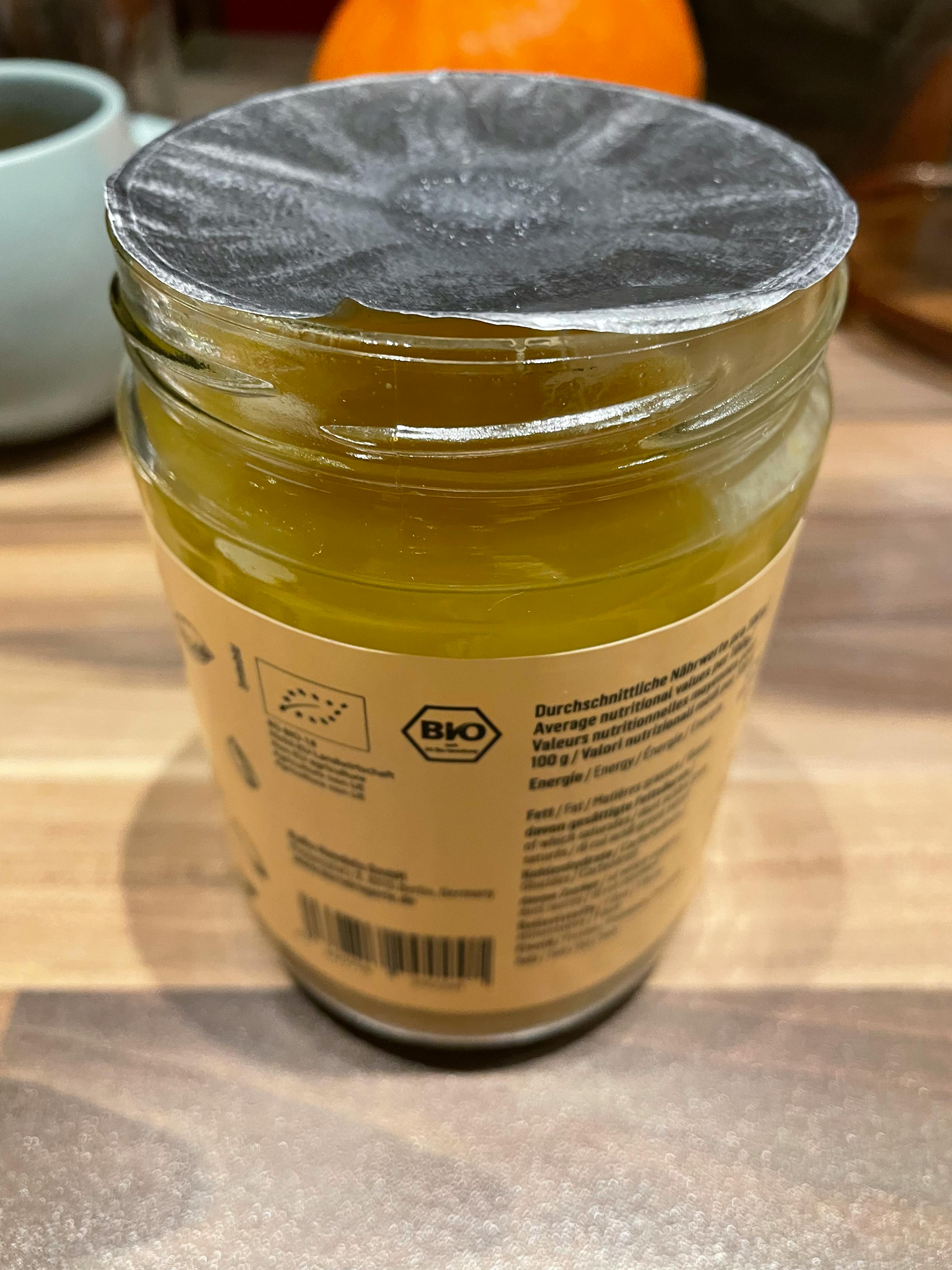 a jar of food with the word bio on it