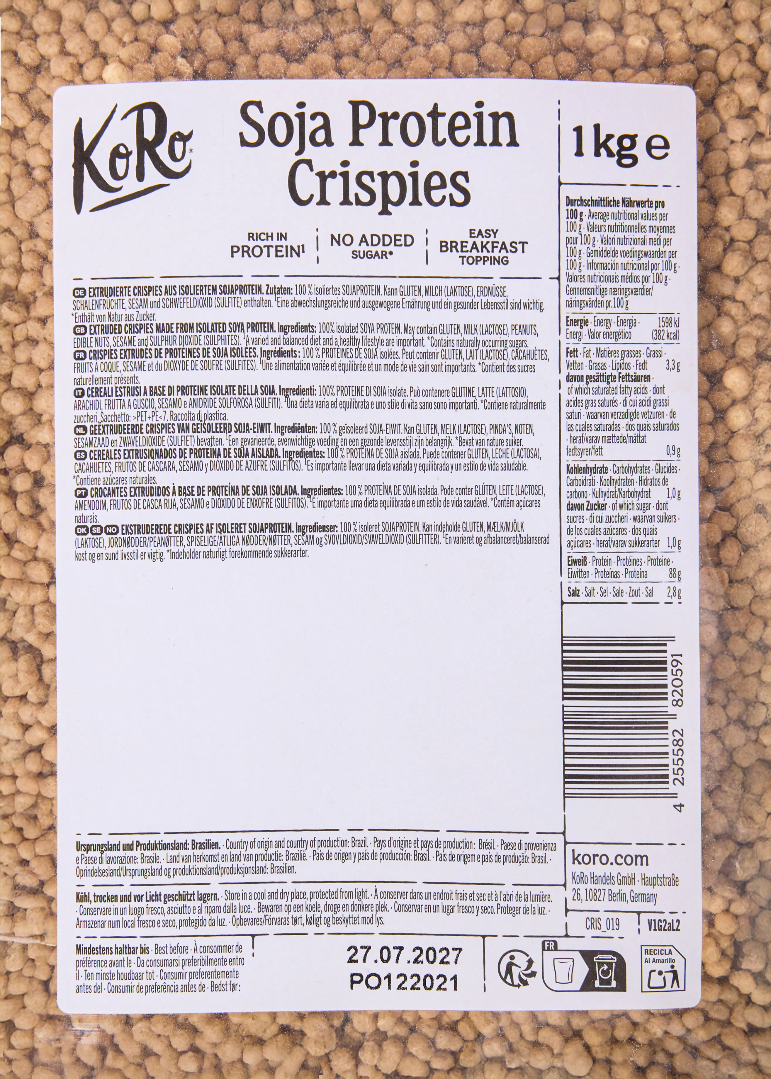 Soja crispies (90 %) 1 kg