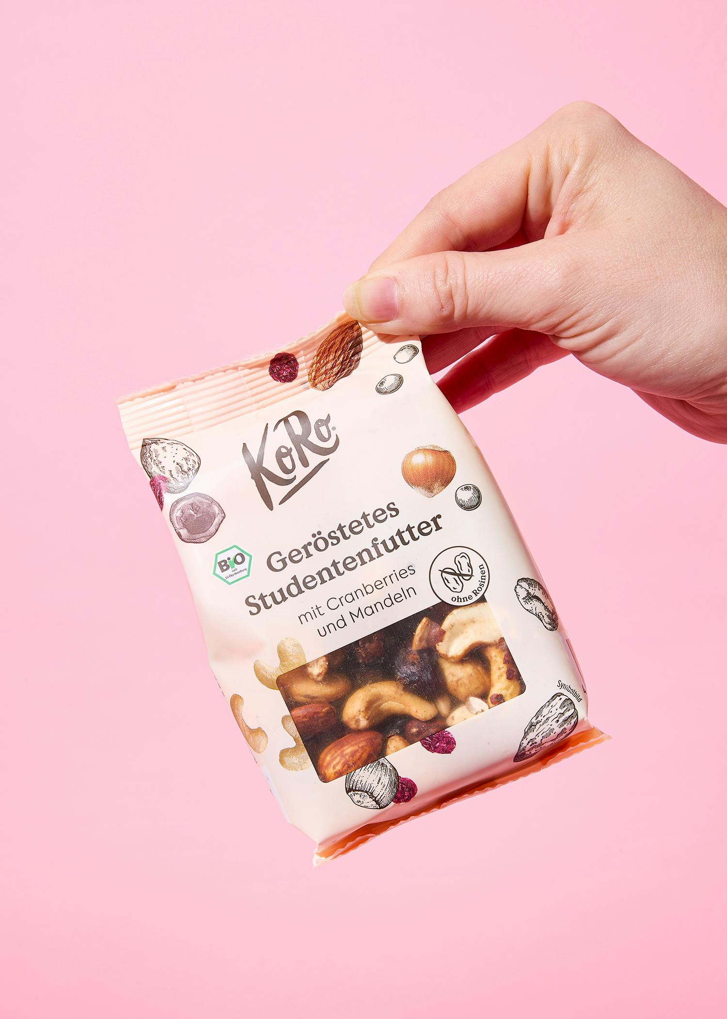 4255582815436 - Geröstetes Bio Studentenfutter mit Cranberrys und Mandeln 160 g 4255582815436 - Geröstetes Bio Studentenfutter mit Cranberrys und Mandeln 160 g