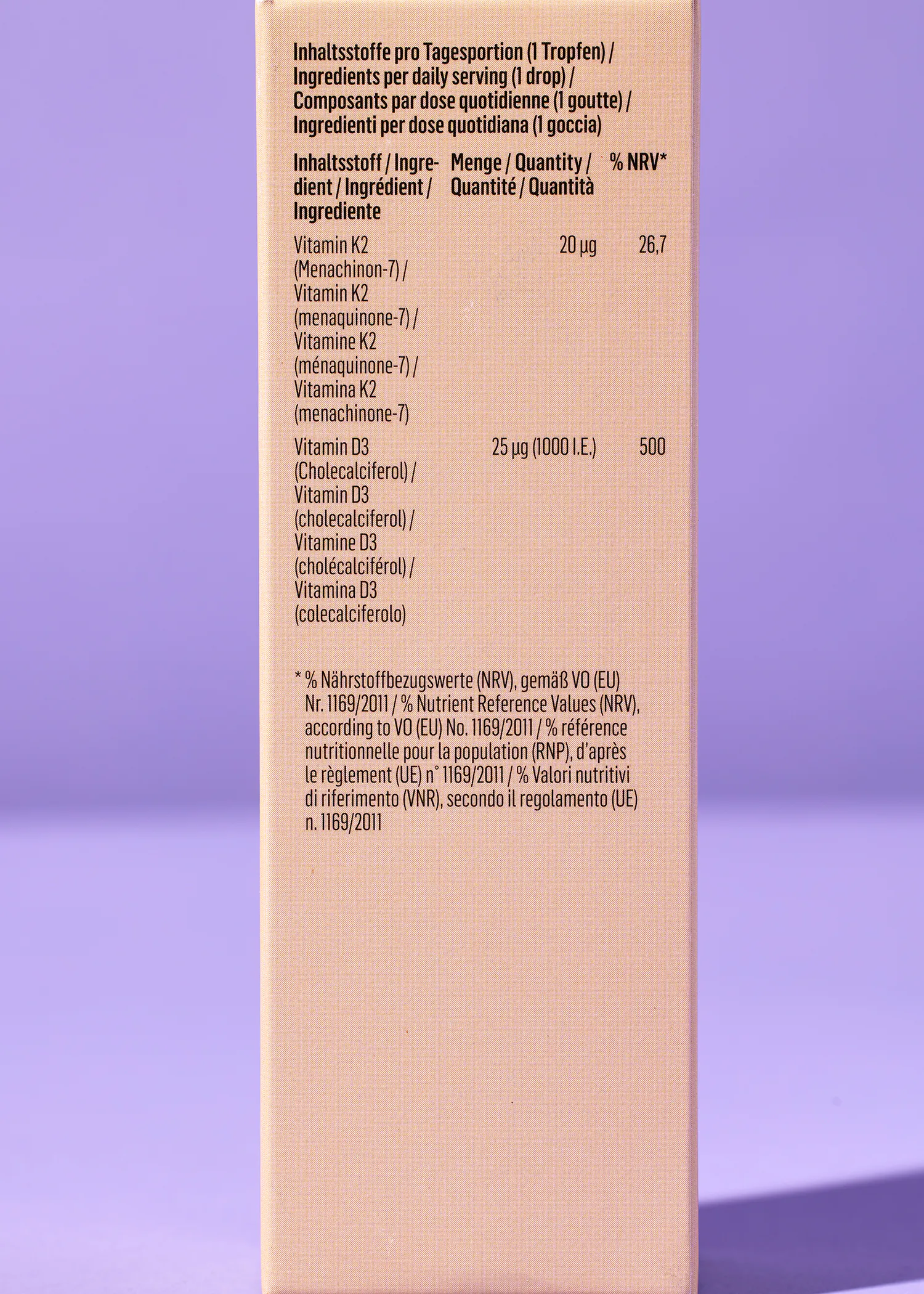 the back of a box of vitamins shows the ingredients