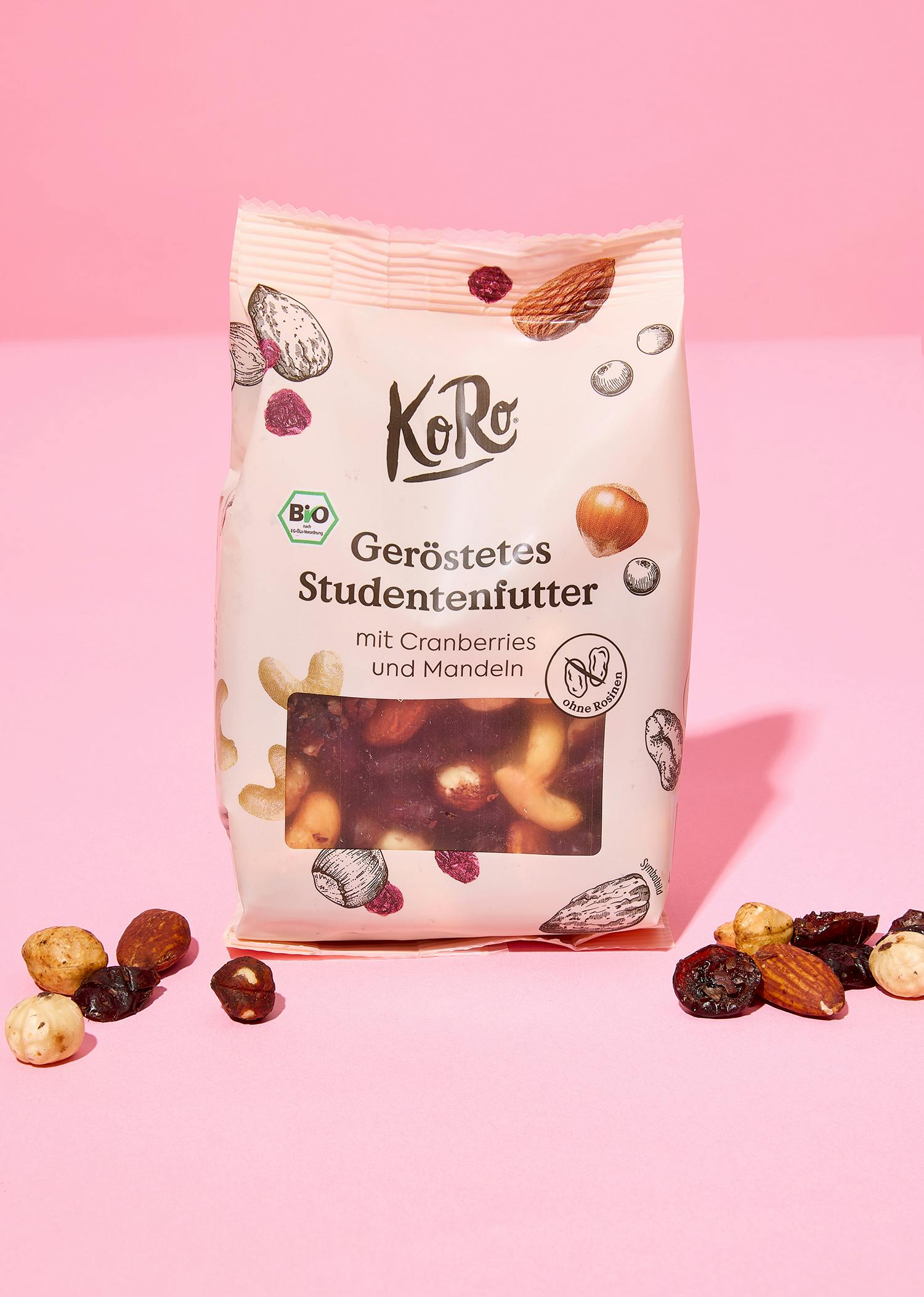 Geröstetes Bio Studentenfutter mit Cranberrys und Mandeln 160 g Geröstetes Bio Studentenfutter mit Cranberrys und Mandeln 160 g