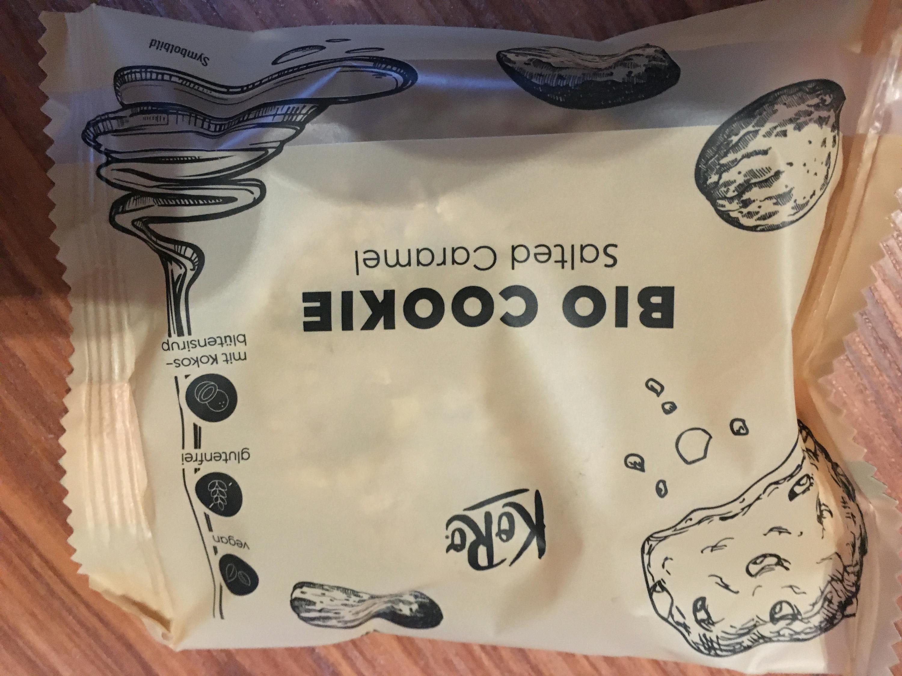 a package of kore bio cookie salted caramel