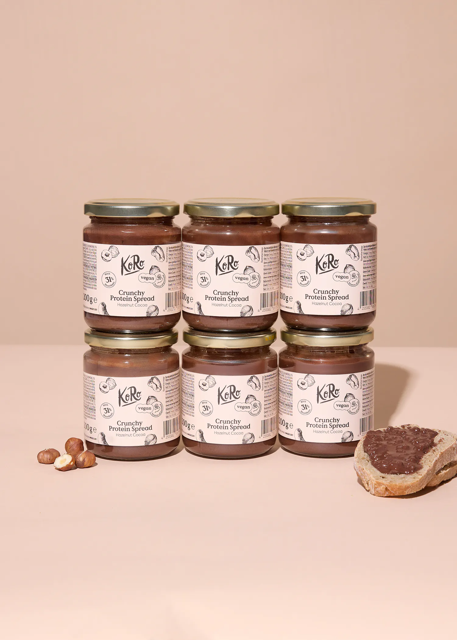 Pâte à tartiner protéinée vegan noisette et cacao 6 x 200 g