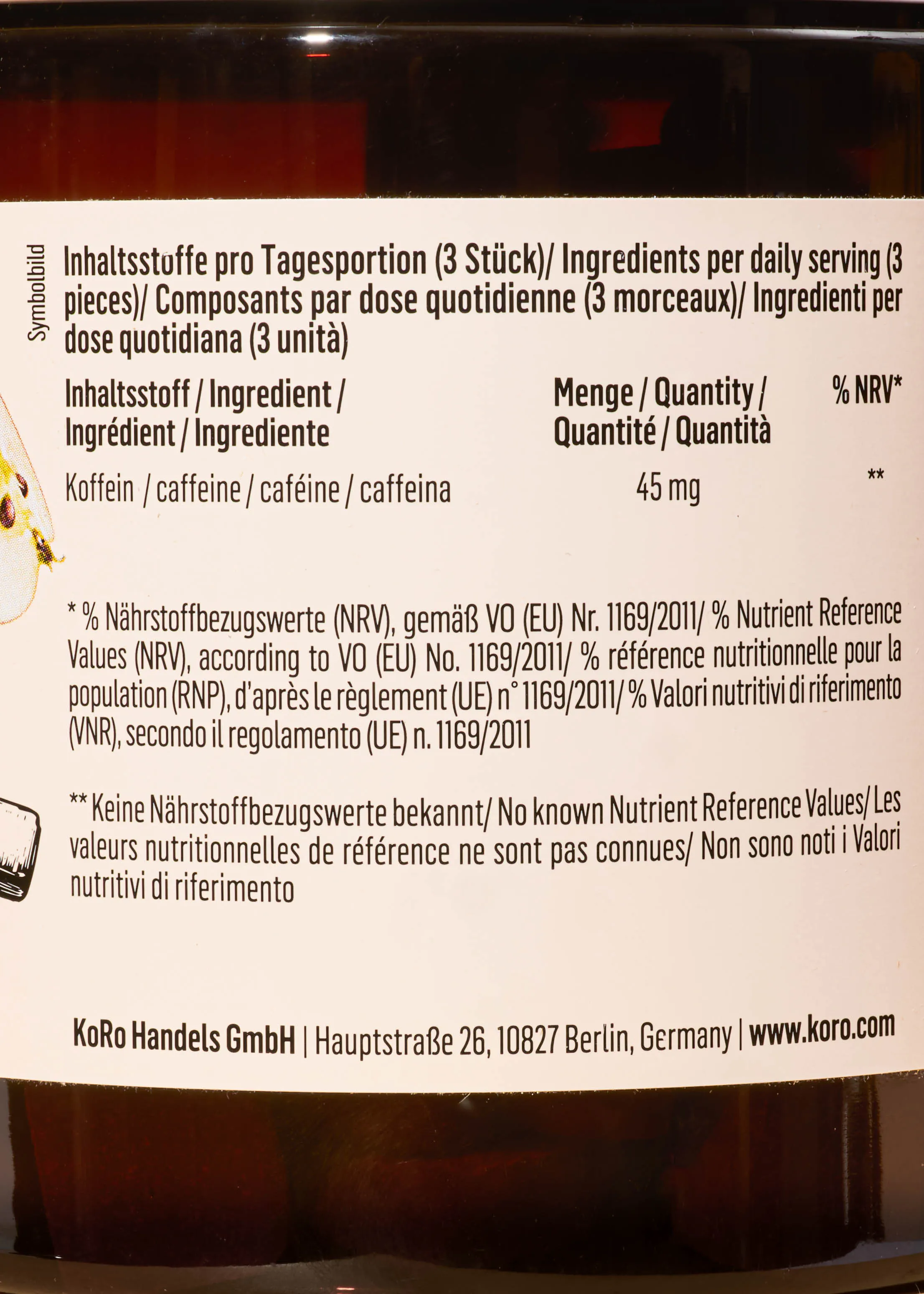 l' arrière d' une bouteille d' ingrédients pour un usage quotidien