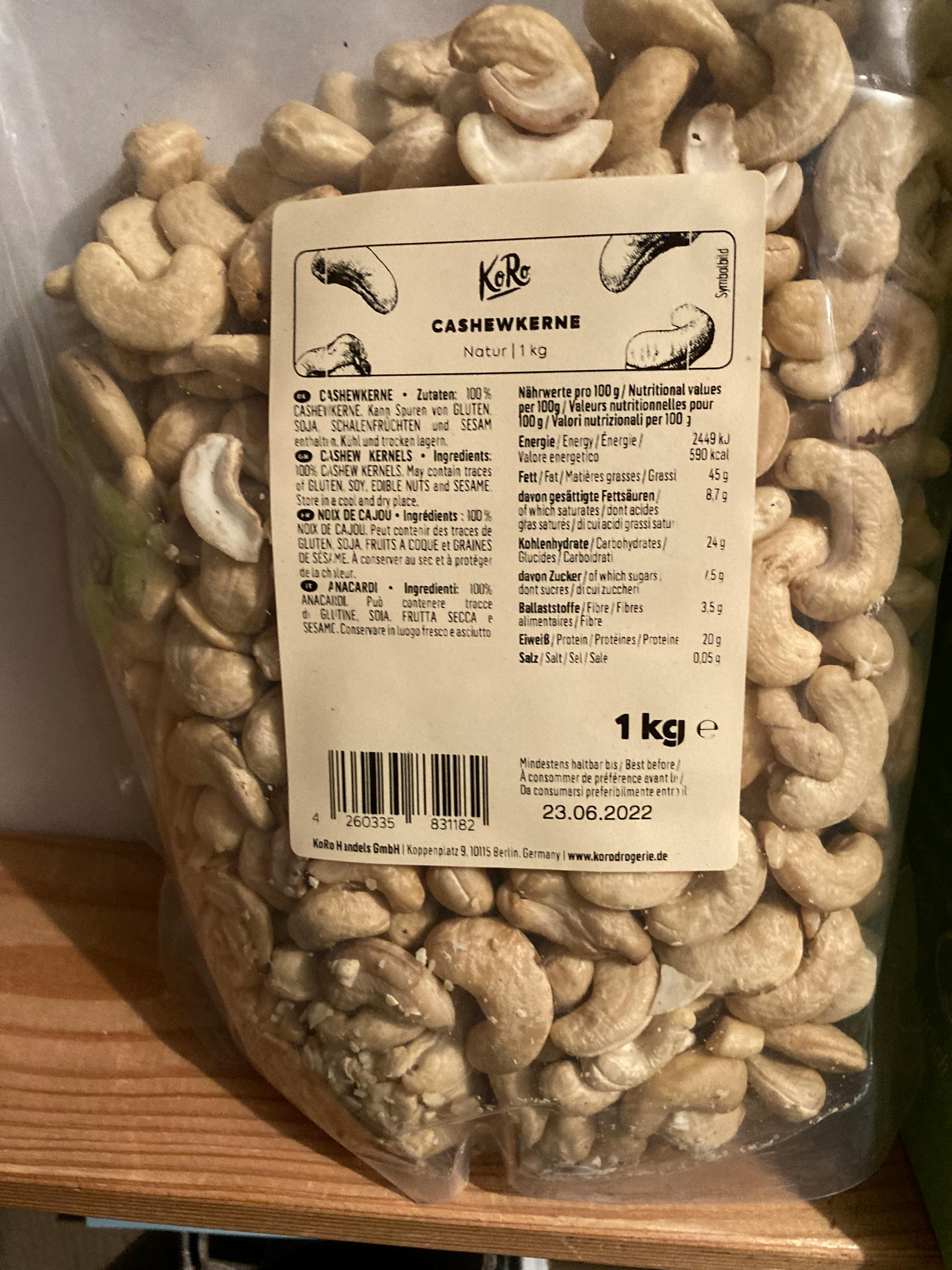 Acheter Noix de cajou crue biologique 1 kg Oleander