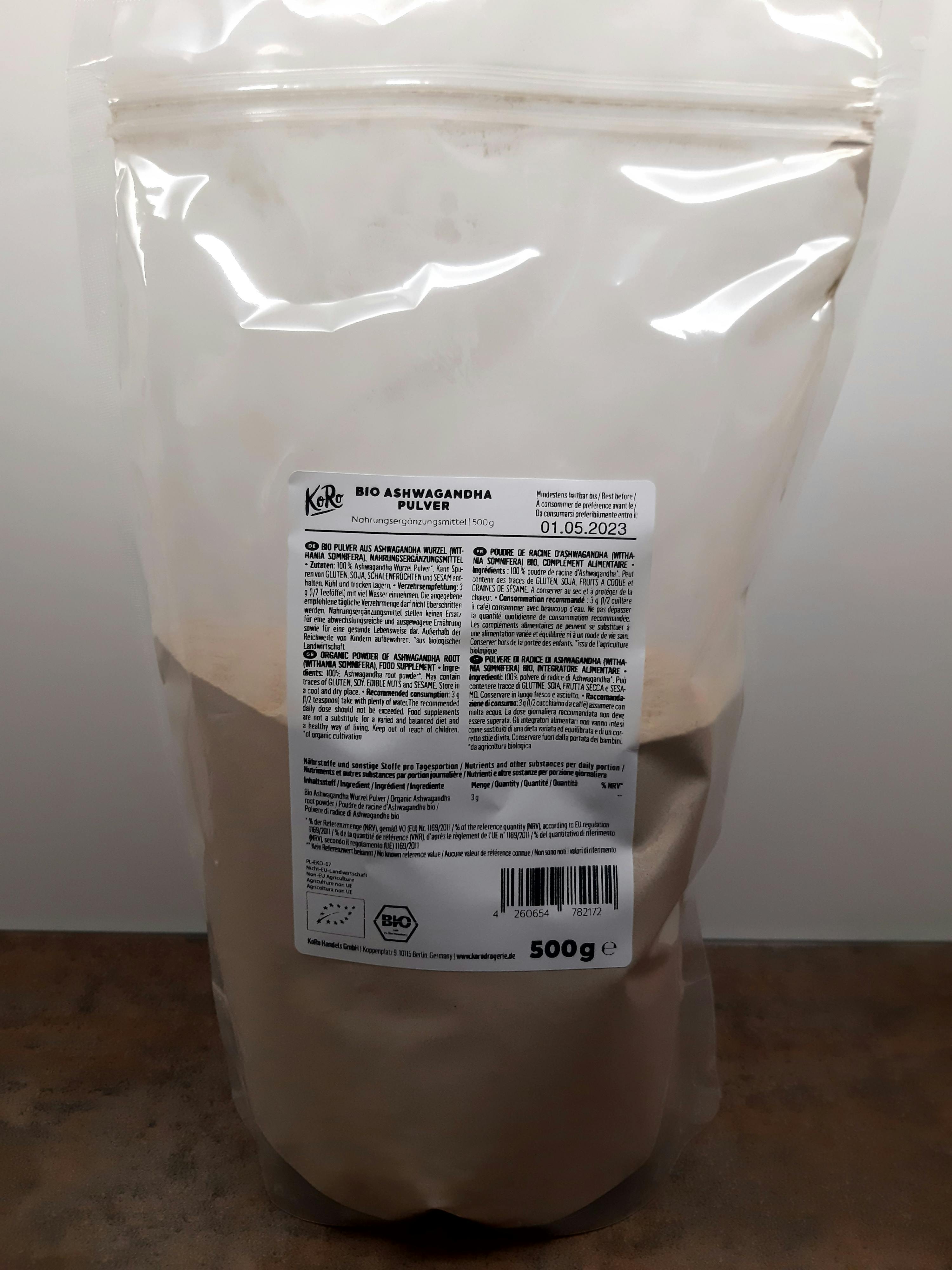 un sacchetto di cibo con l' etichetta che dice 500g