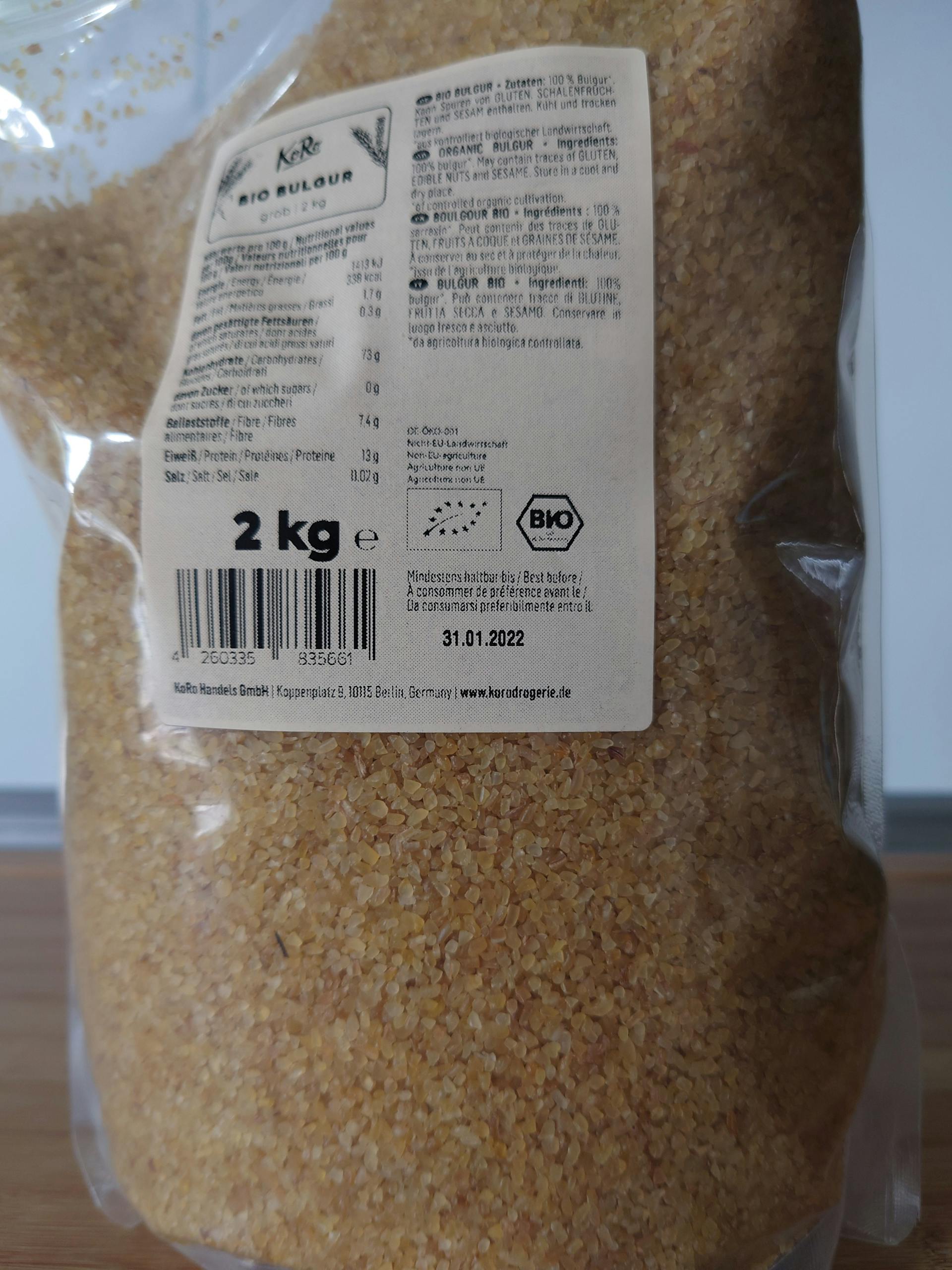 Bio Bulgur 2 kg kaufen KoRo Germany
