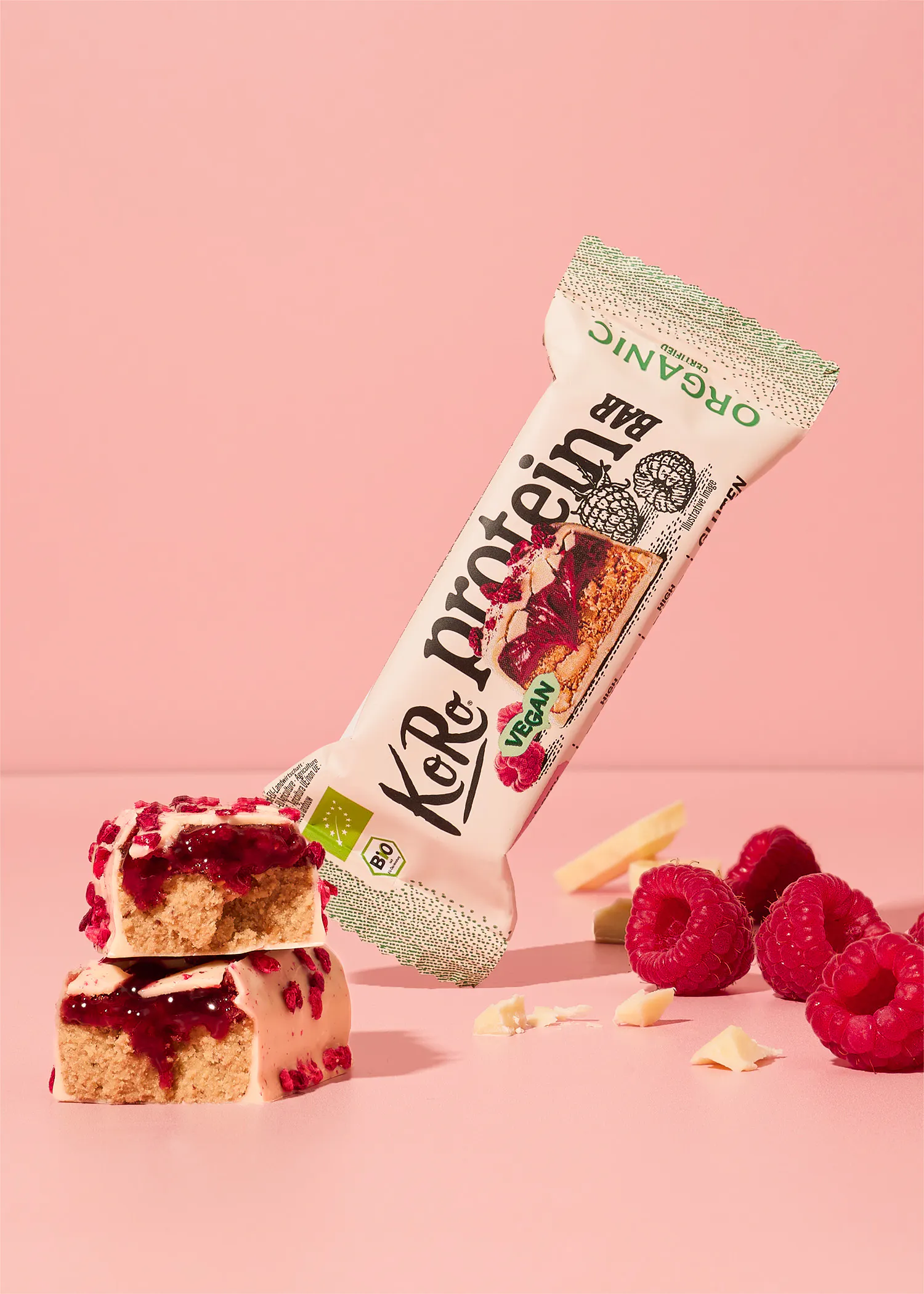 Barre protéinée vegan à la framboise & Choc blanc bio | 45 g