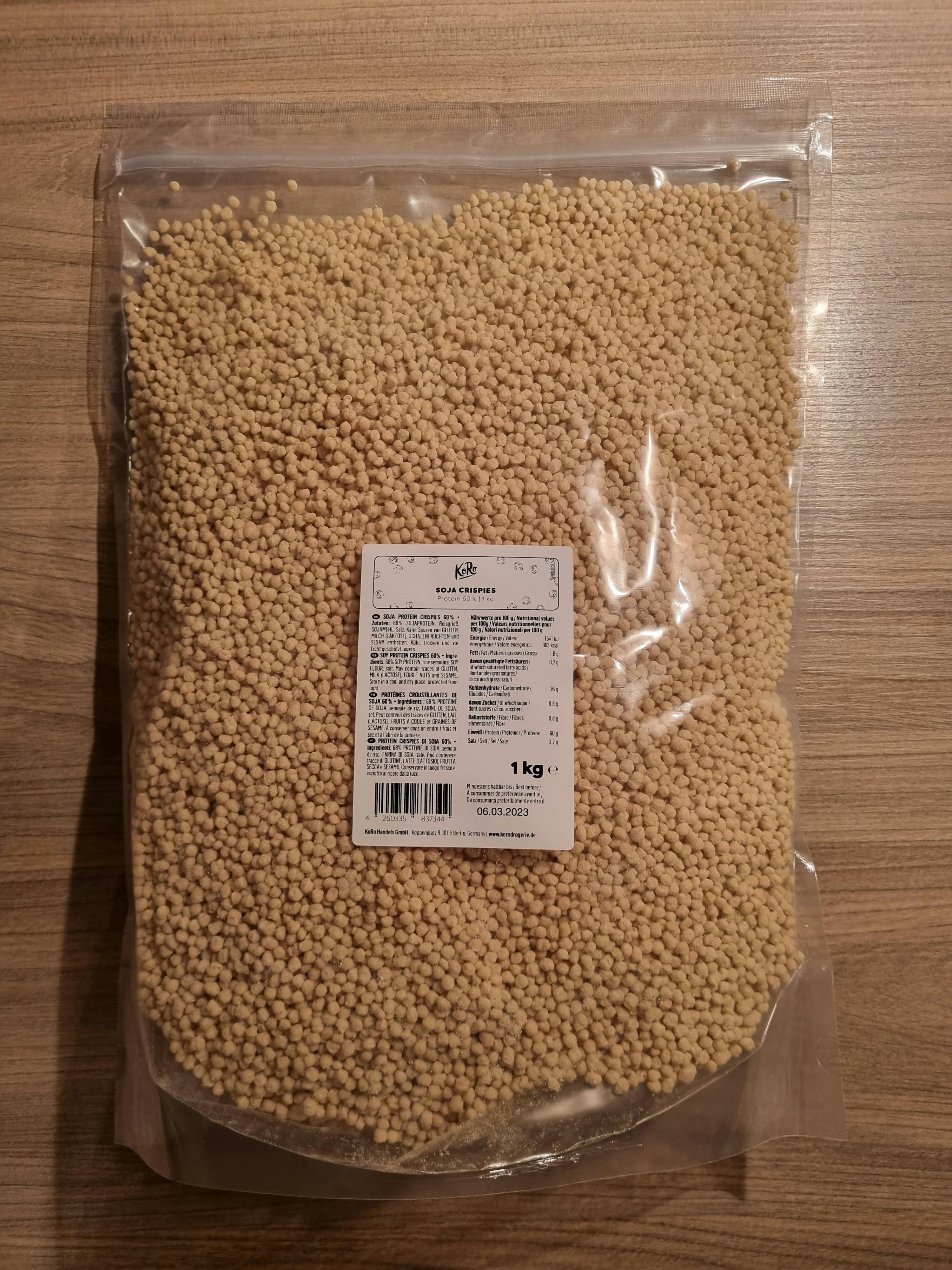Soy Protein Crispies 60% protein content 1000g - from Zimmermann Spor,  14,99 €