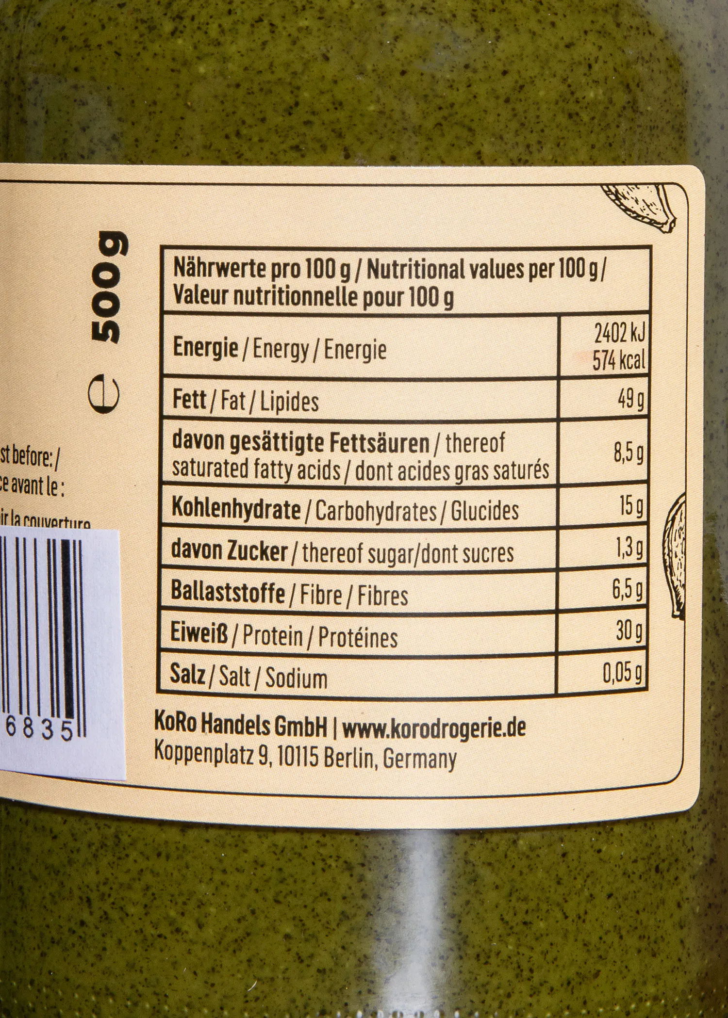 un gros plan de l' étiquette d' un produit alimentaire