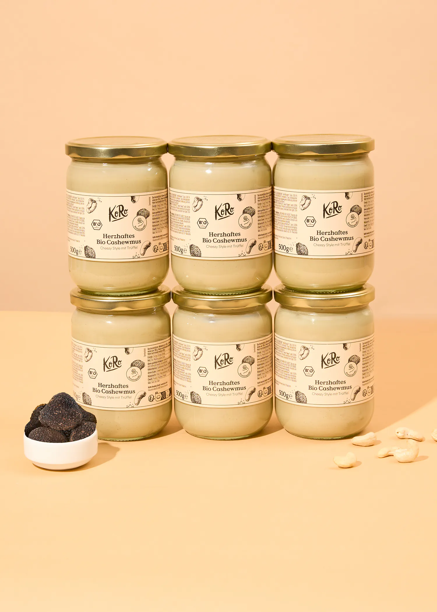Ekologiskt cashewsmör Cheezy Style med tryffel 6 x 500 g