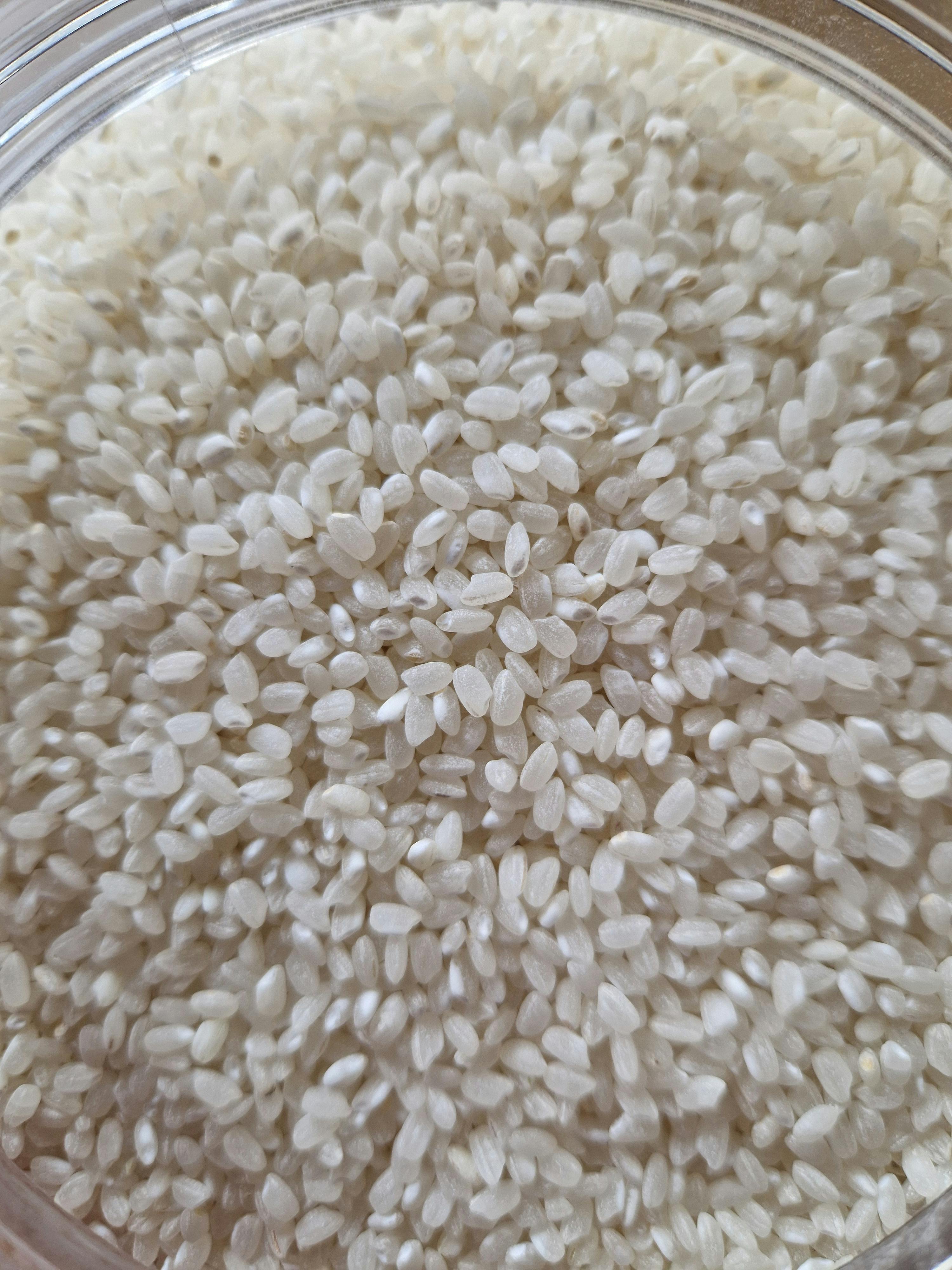 a close up of a pile of white rice