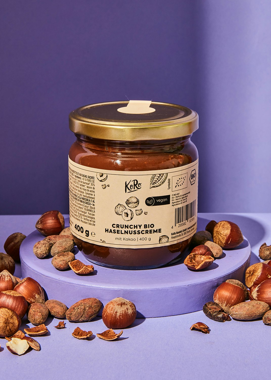 Crunchtime: Crunchy Bio Haselnusscreme mit Kakao kaufen | KoRo Swiss
